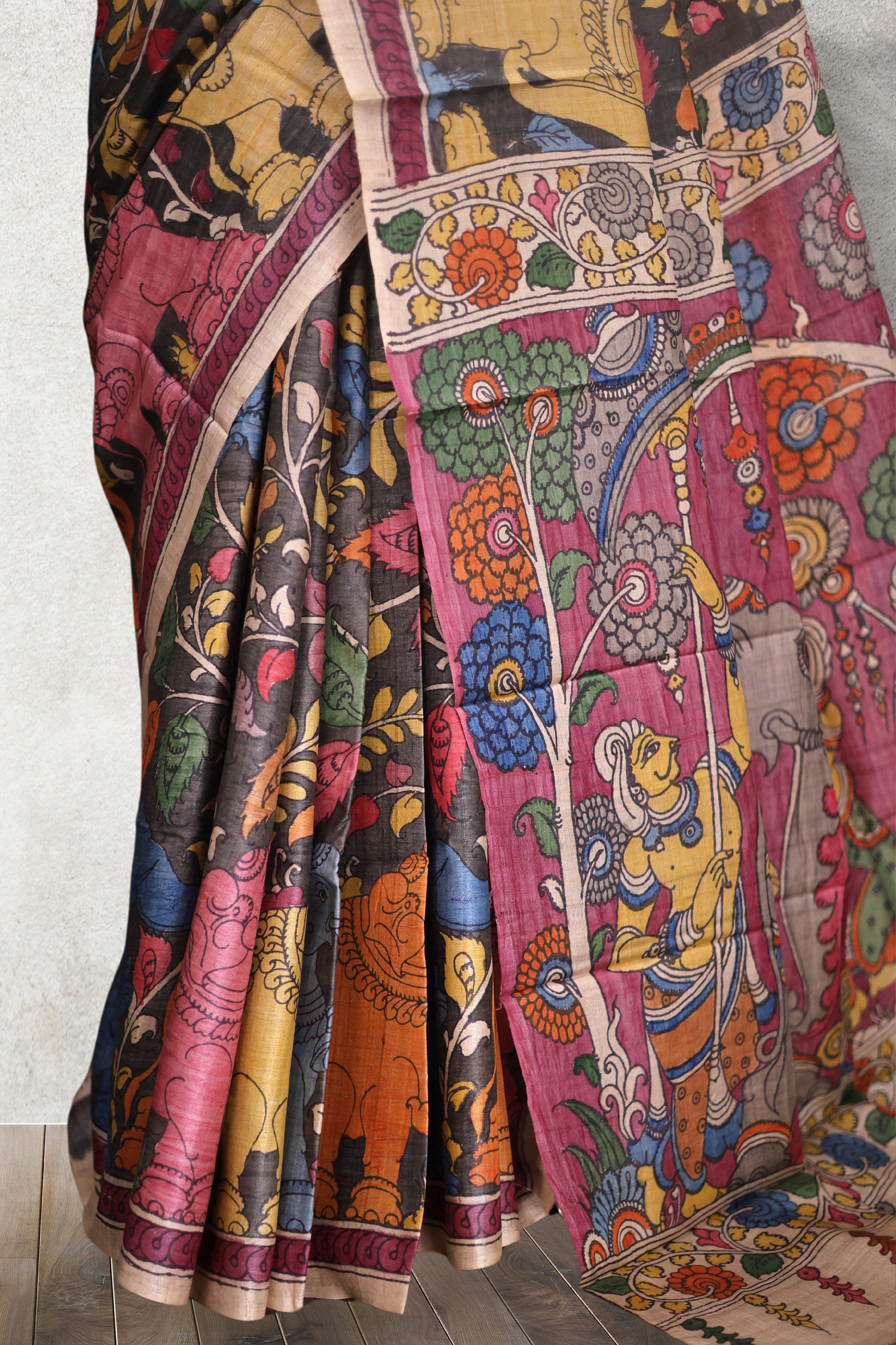 Pure Tussar Hand Kalamkari
