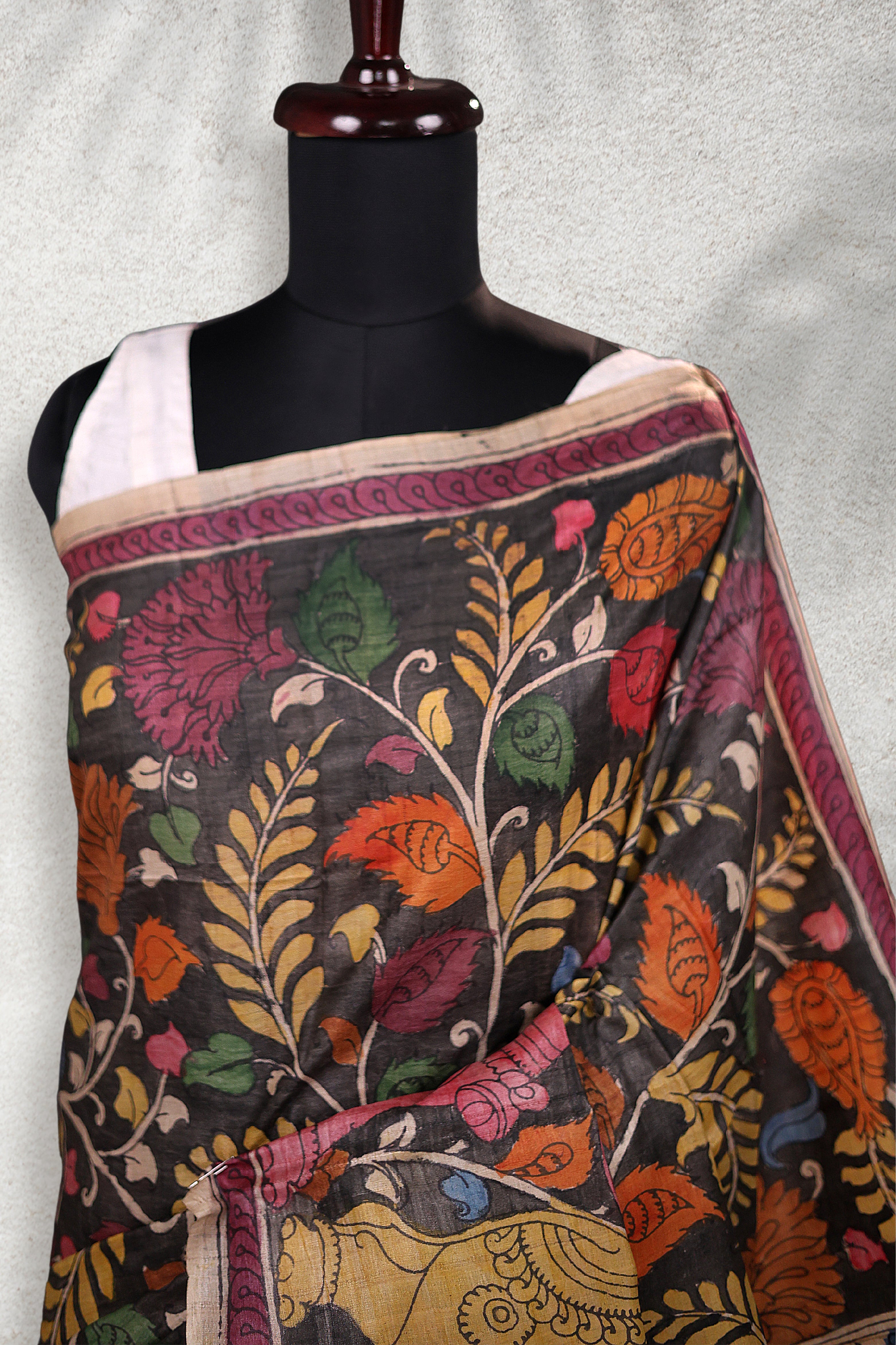 Pure Tussar Hand Kalamkari