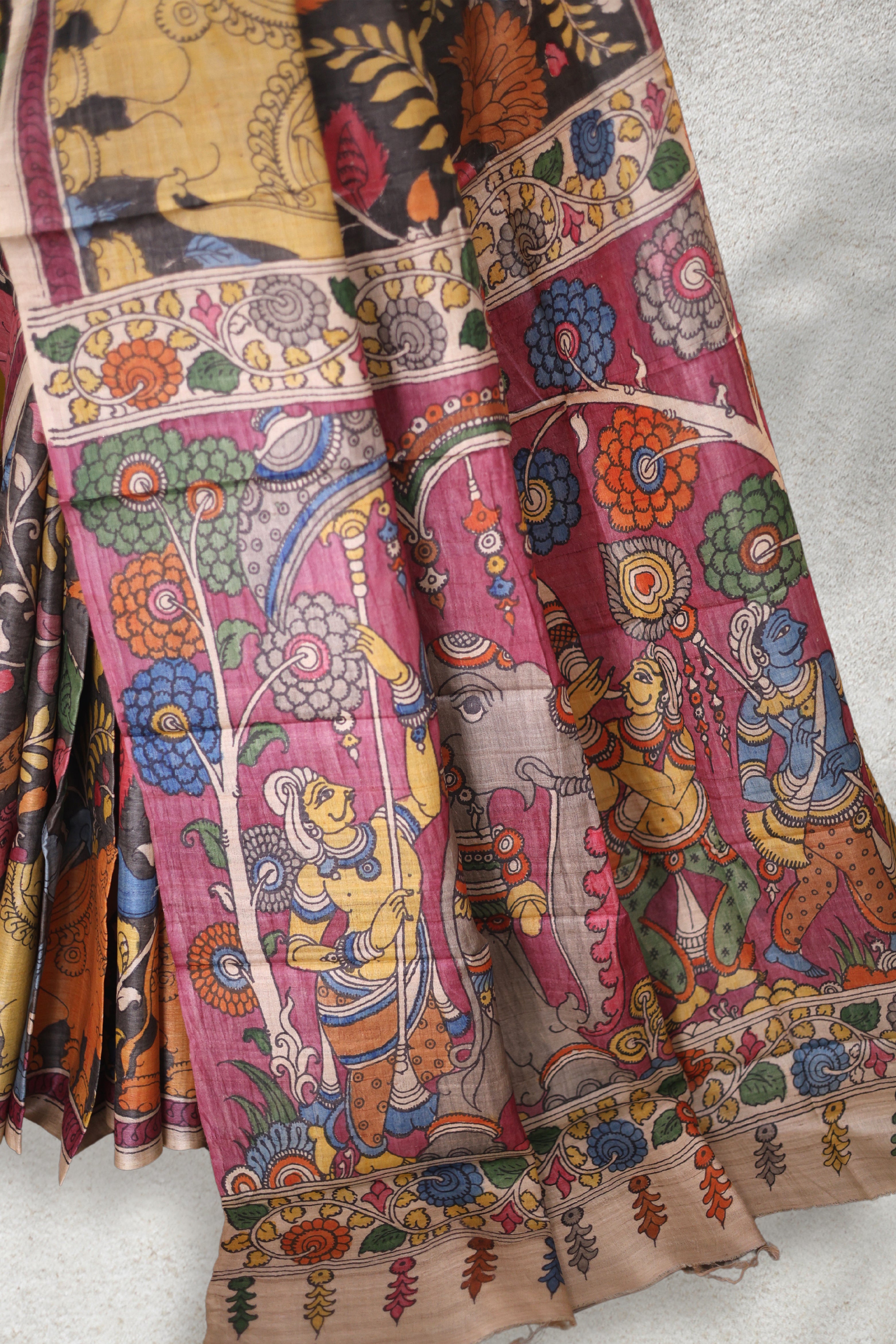 Pure Tussar Hand Kalamkari