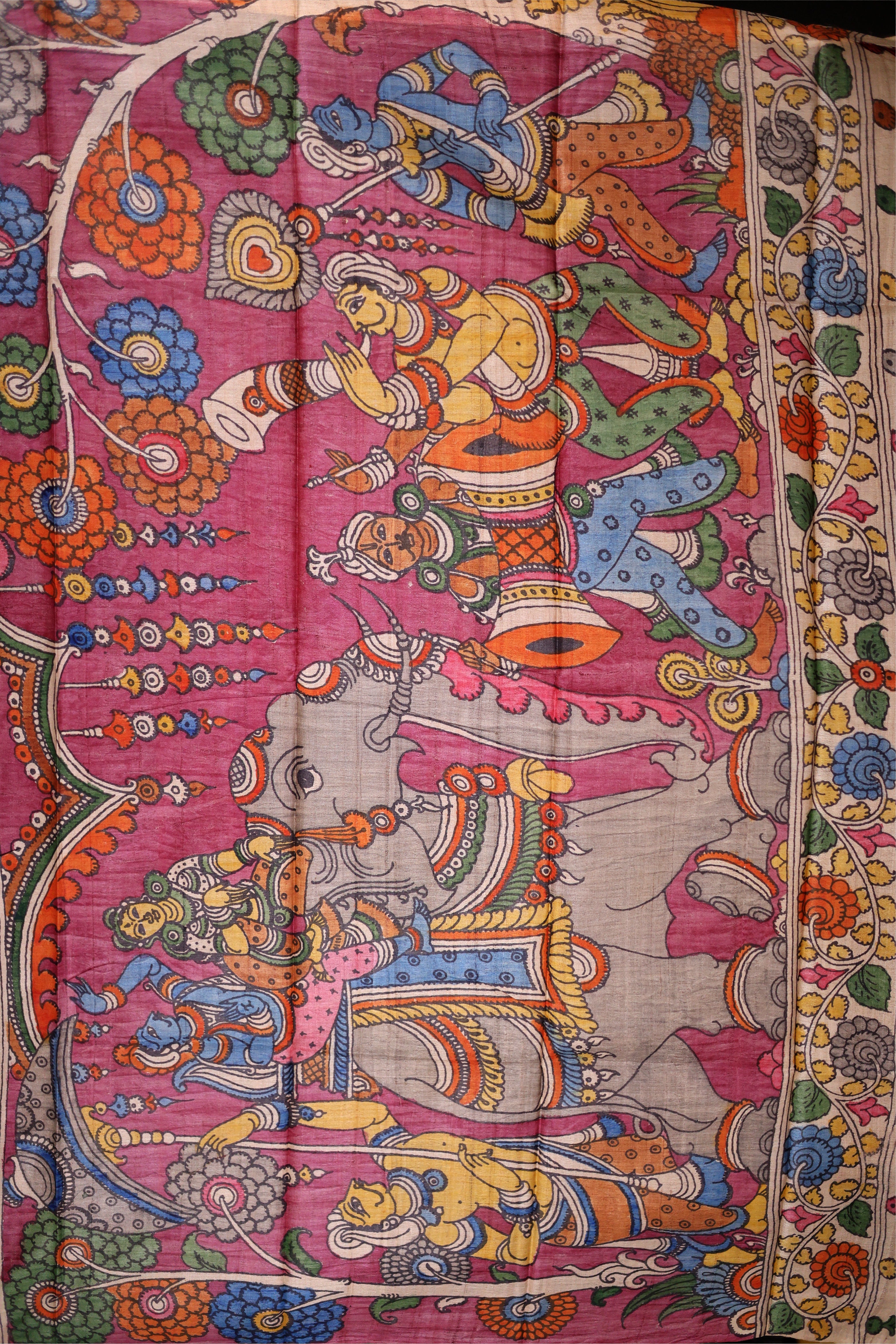 Pure Tussar Hand Kalamkari