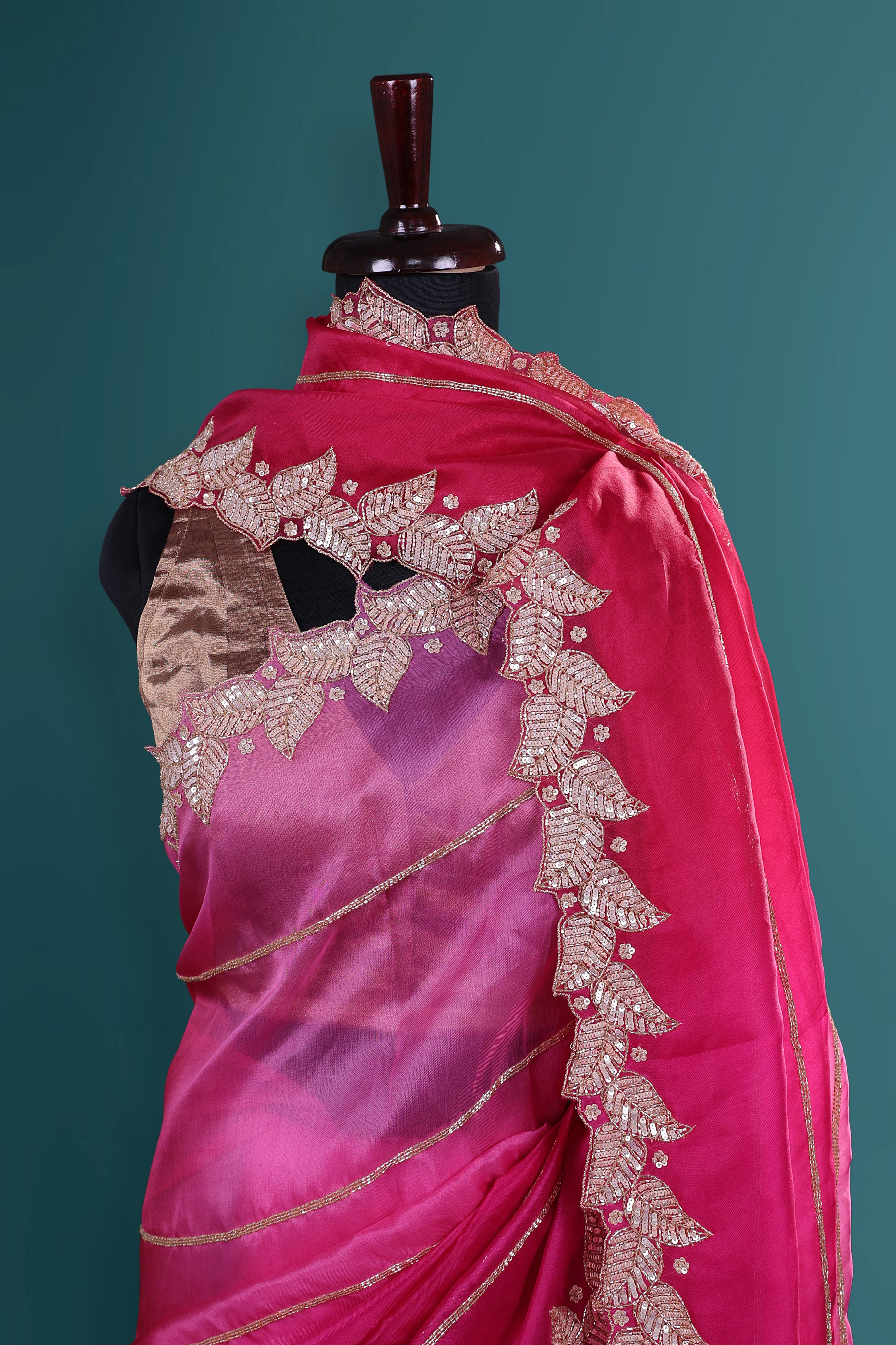 Organza Shaded Zardosi Work