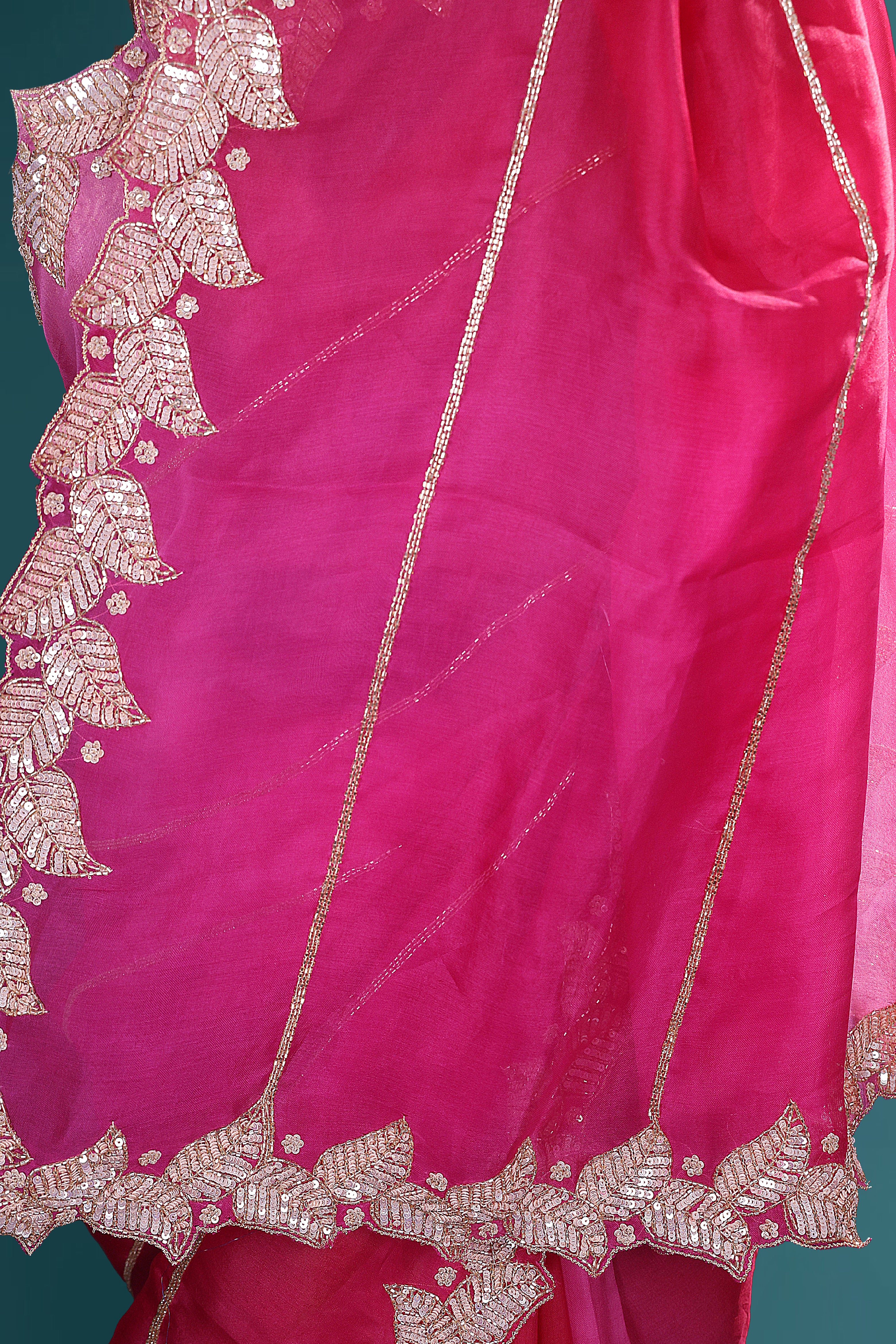 Organza Shaded Zardosi Work