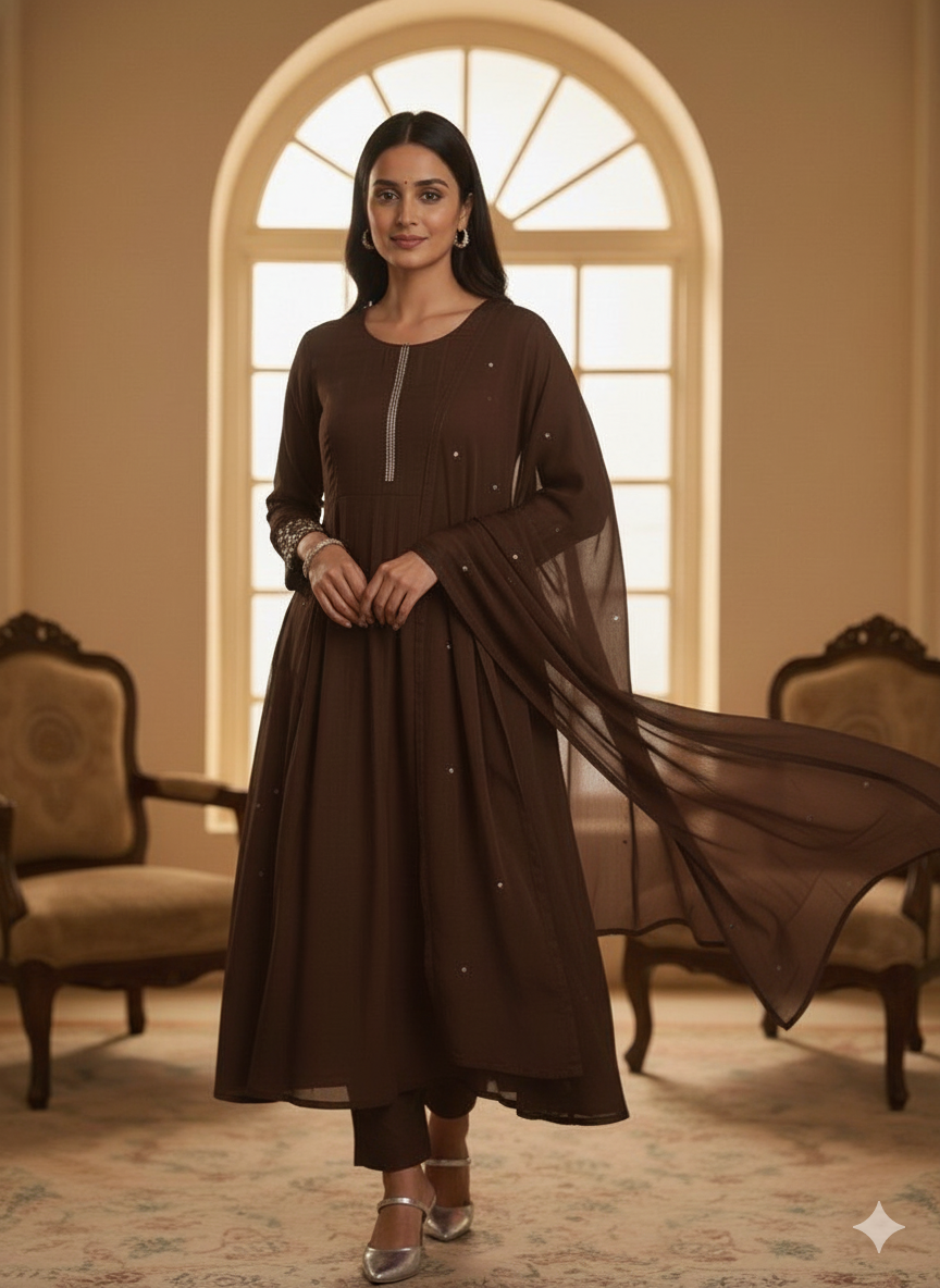 Chiffon 3PC Kurti Set