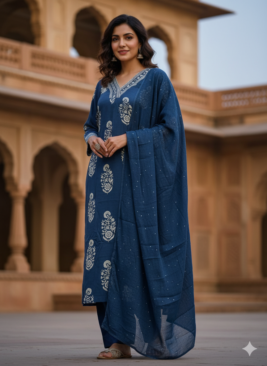 Cotton 3PC Kurti Set