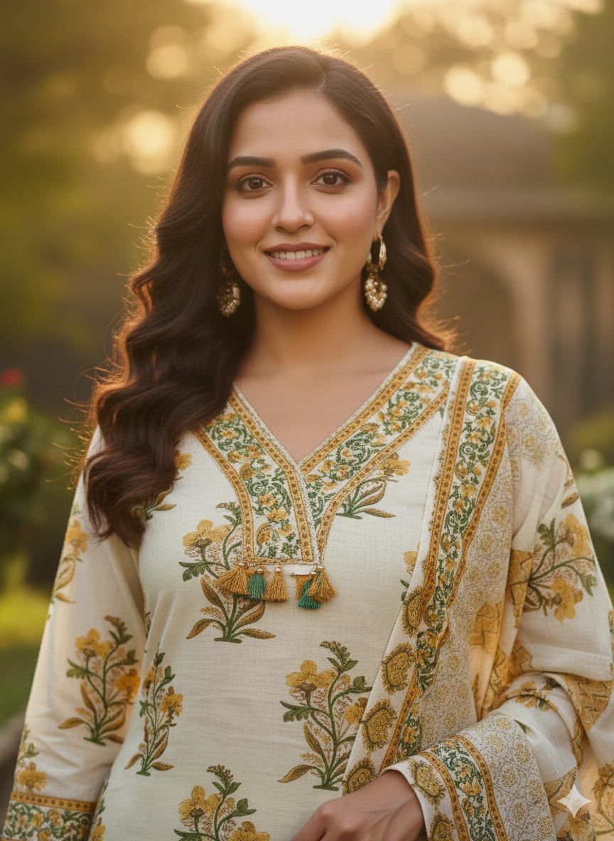 Cotton 3PC Kurti Set