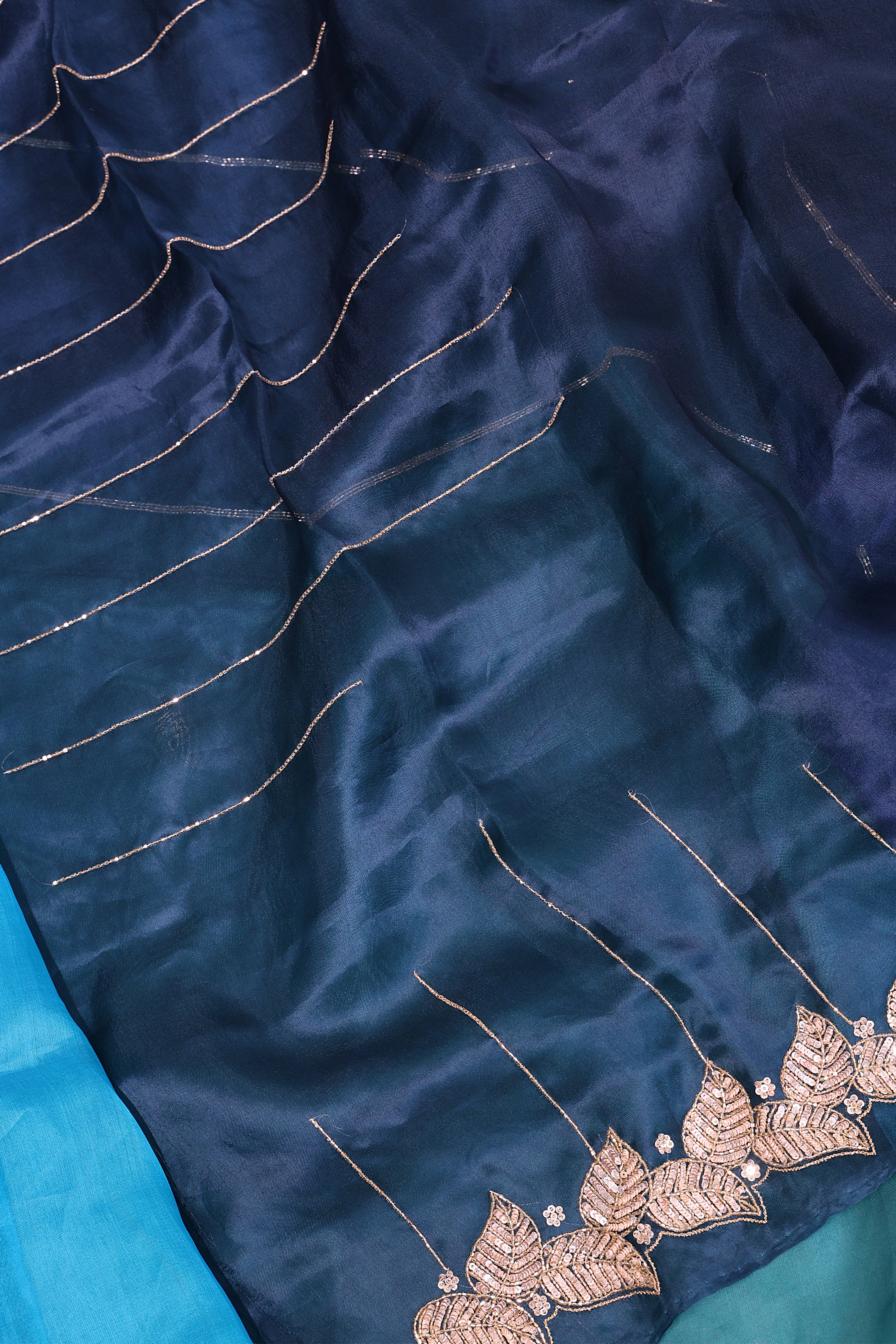 Organza Shaded Zardosi Work