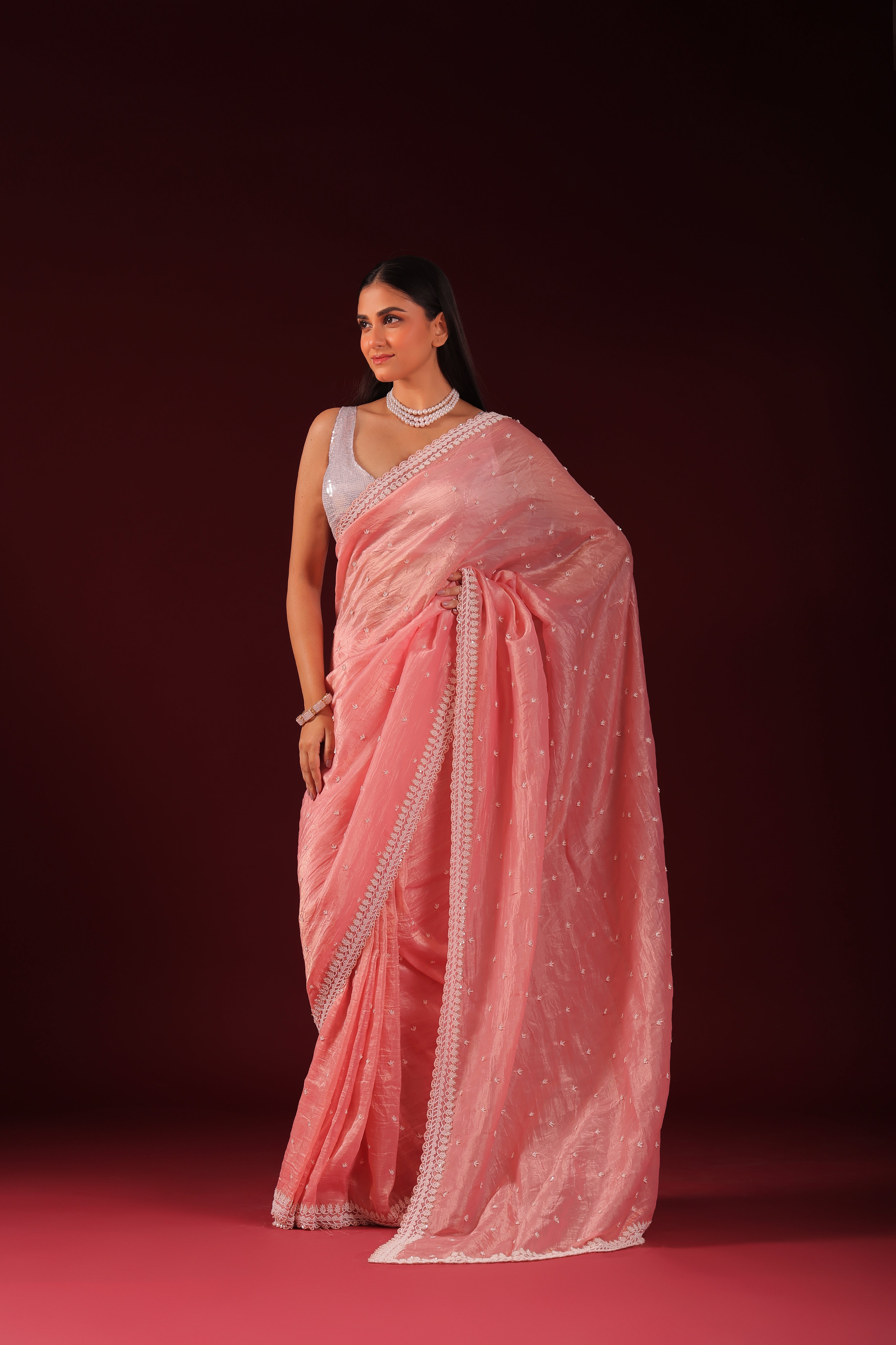 Crush Satin Pearl Work