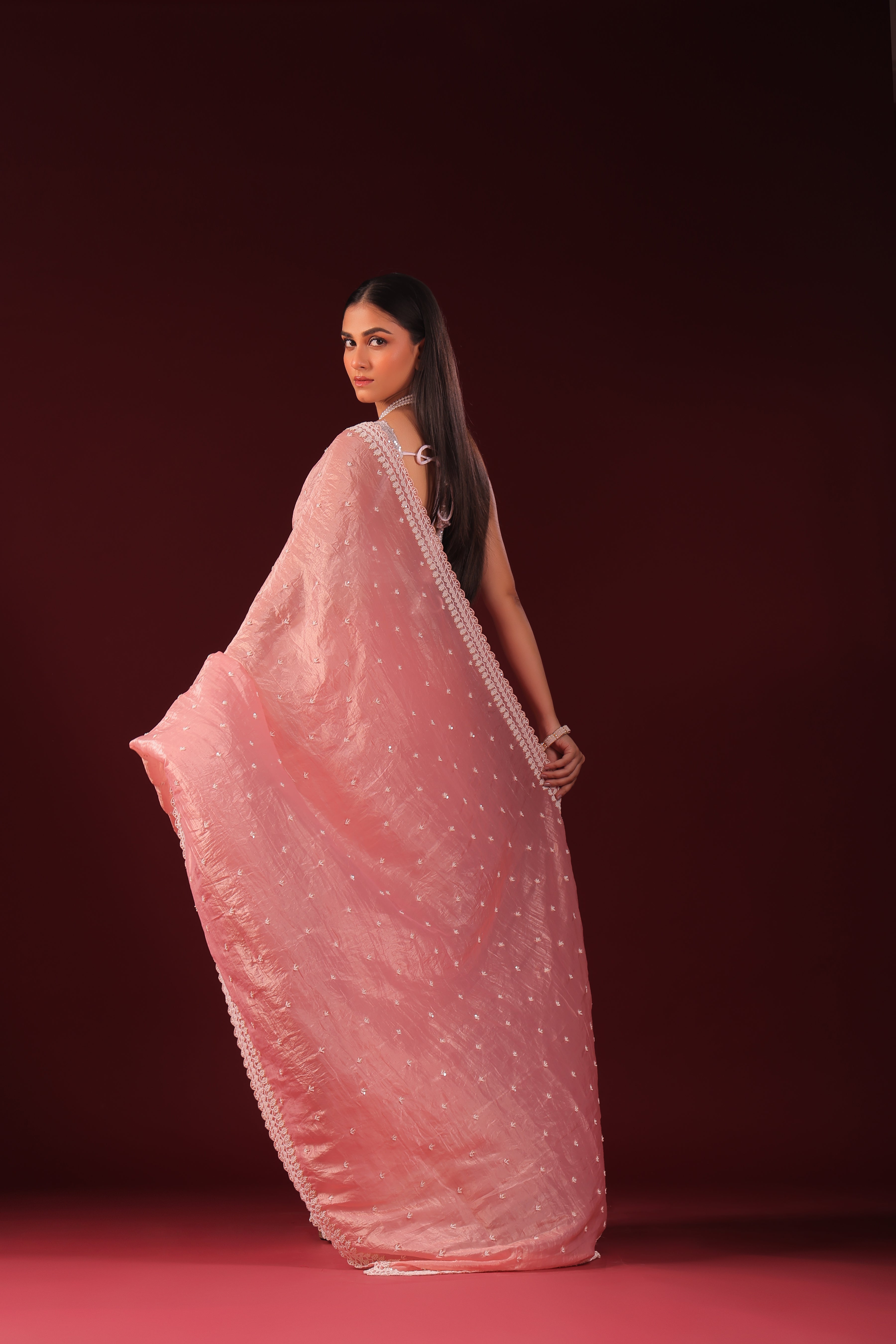 Crush Satin Pearl Work