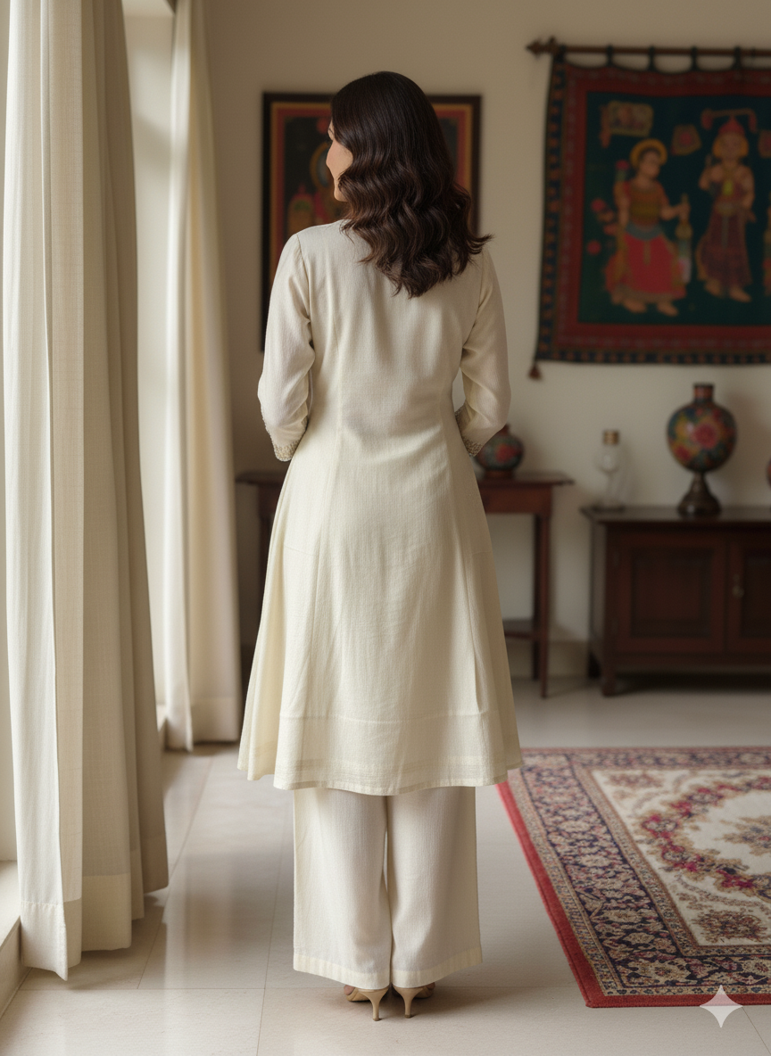 Russian Silk Zardosi Work 2PC Kurti Set