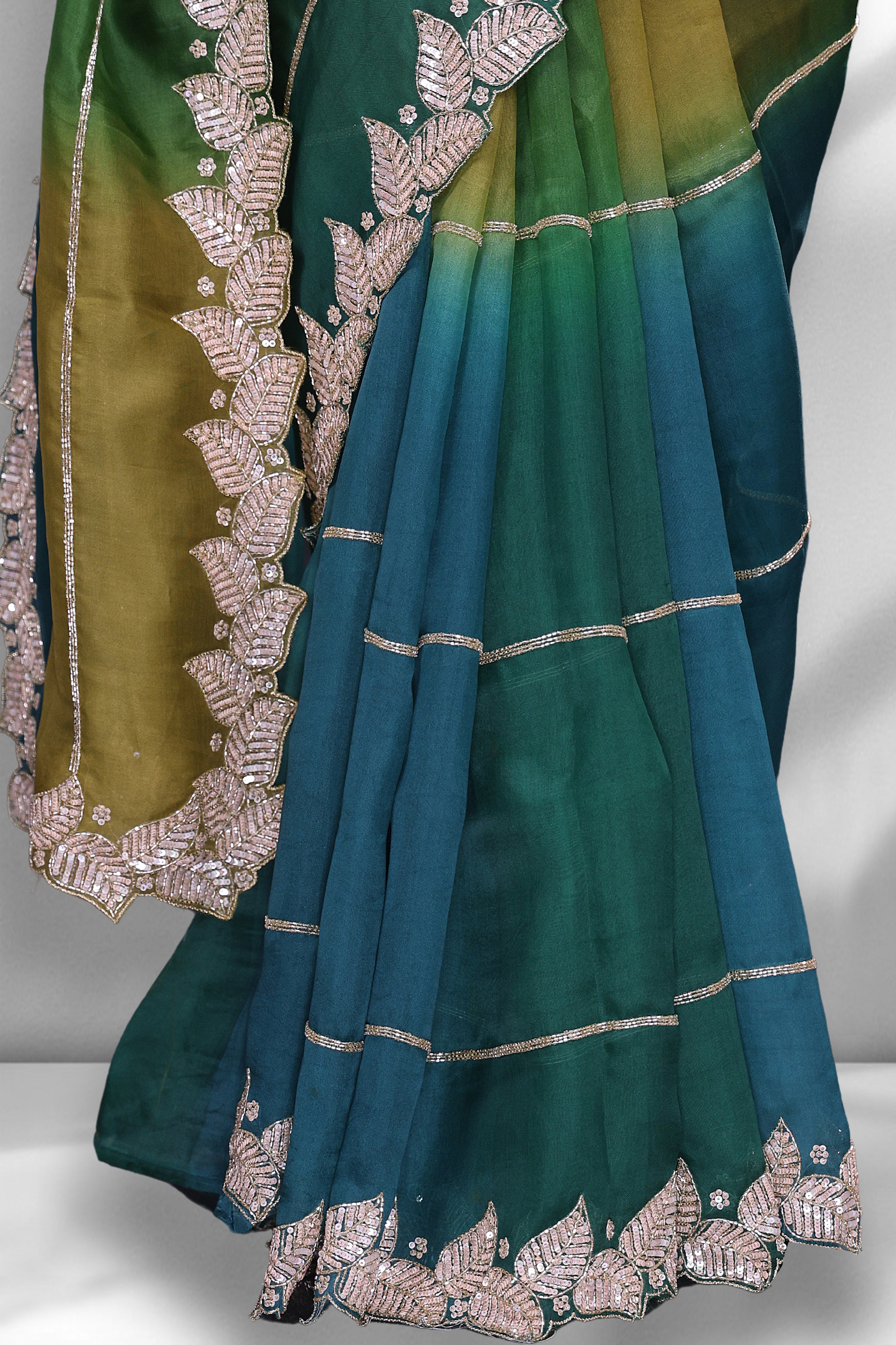 Organza Shaded Zardosi Work