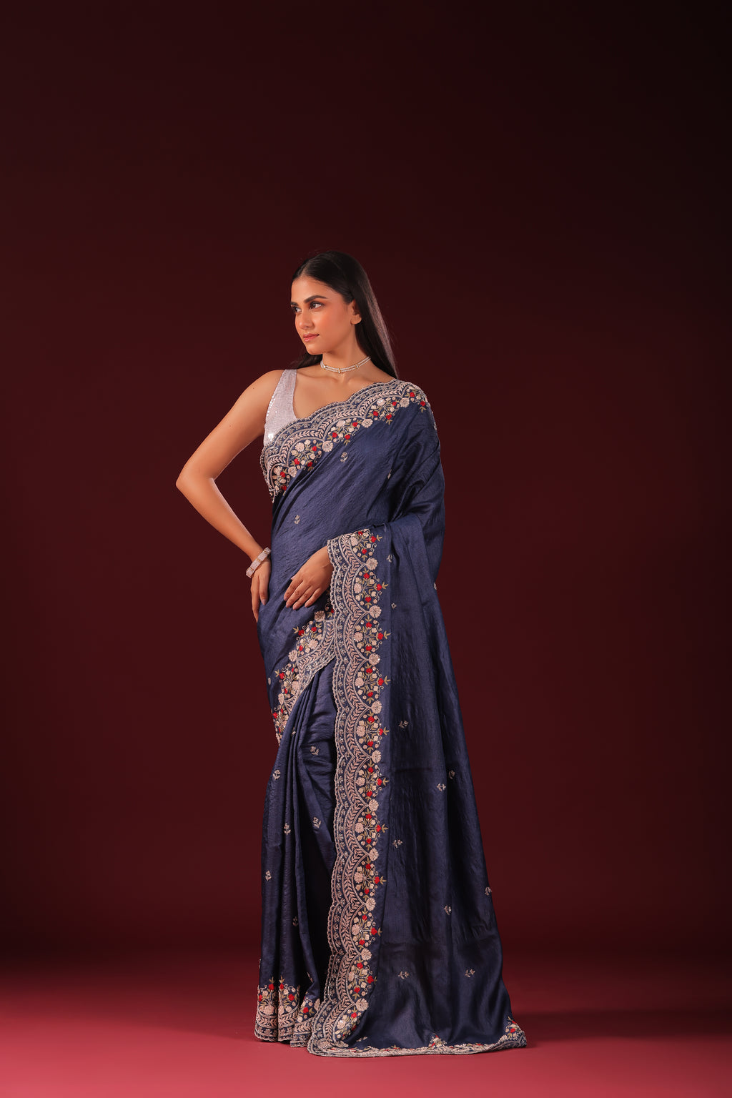 Tussar Zardosi Work
