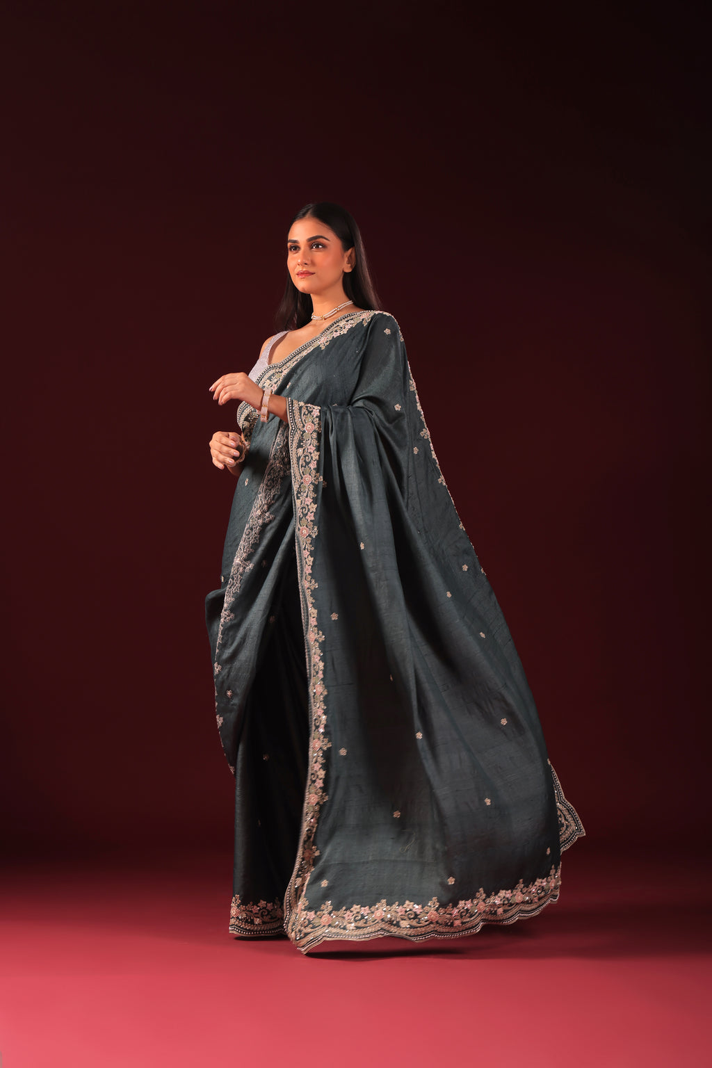 Tussar Zardosi Work