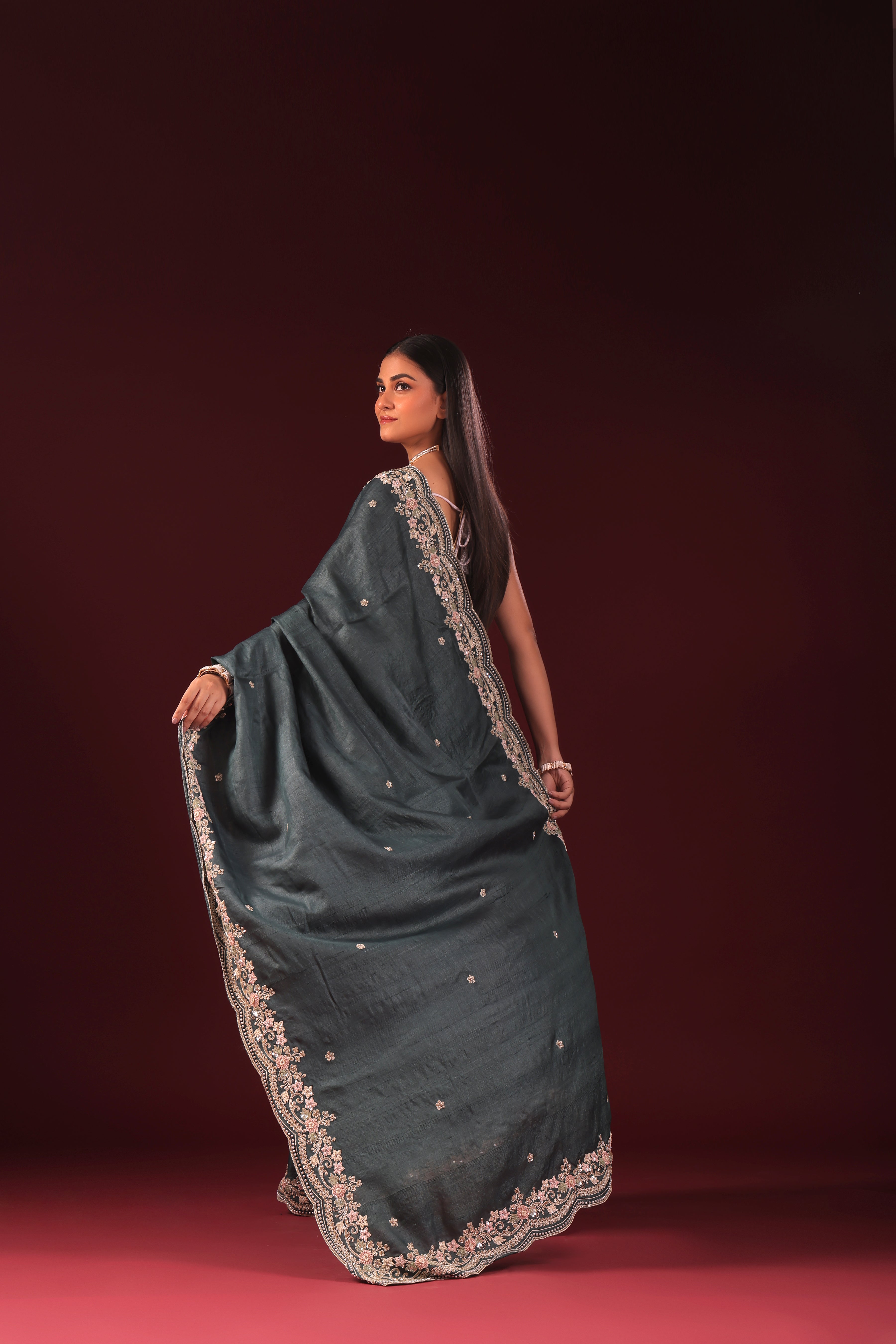 Tussar Zardosi Work