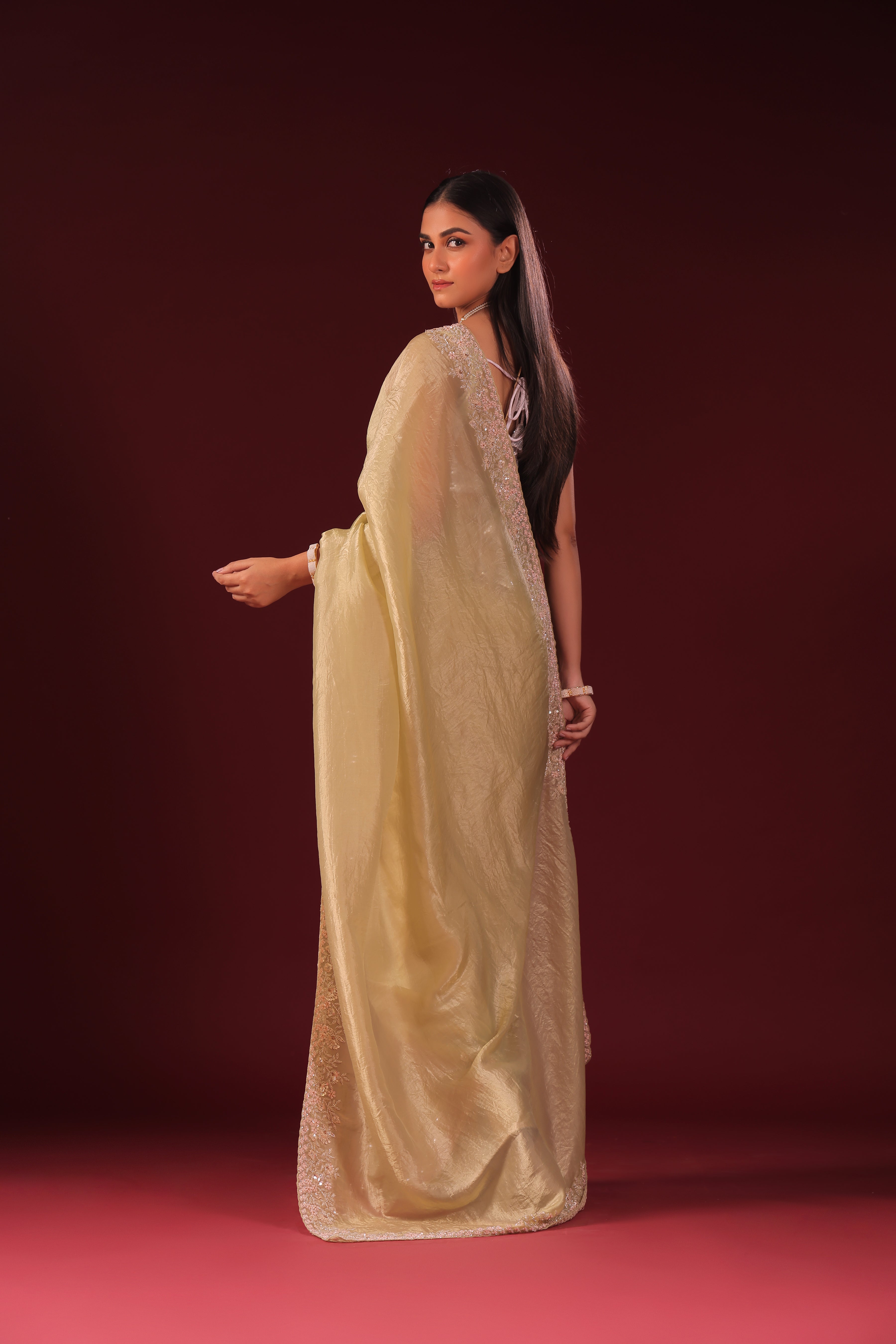 Crush Satin Zardosi Work