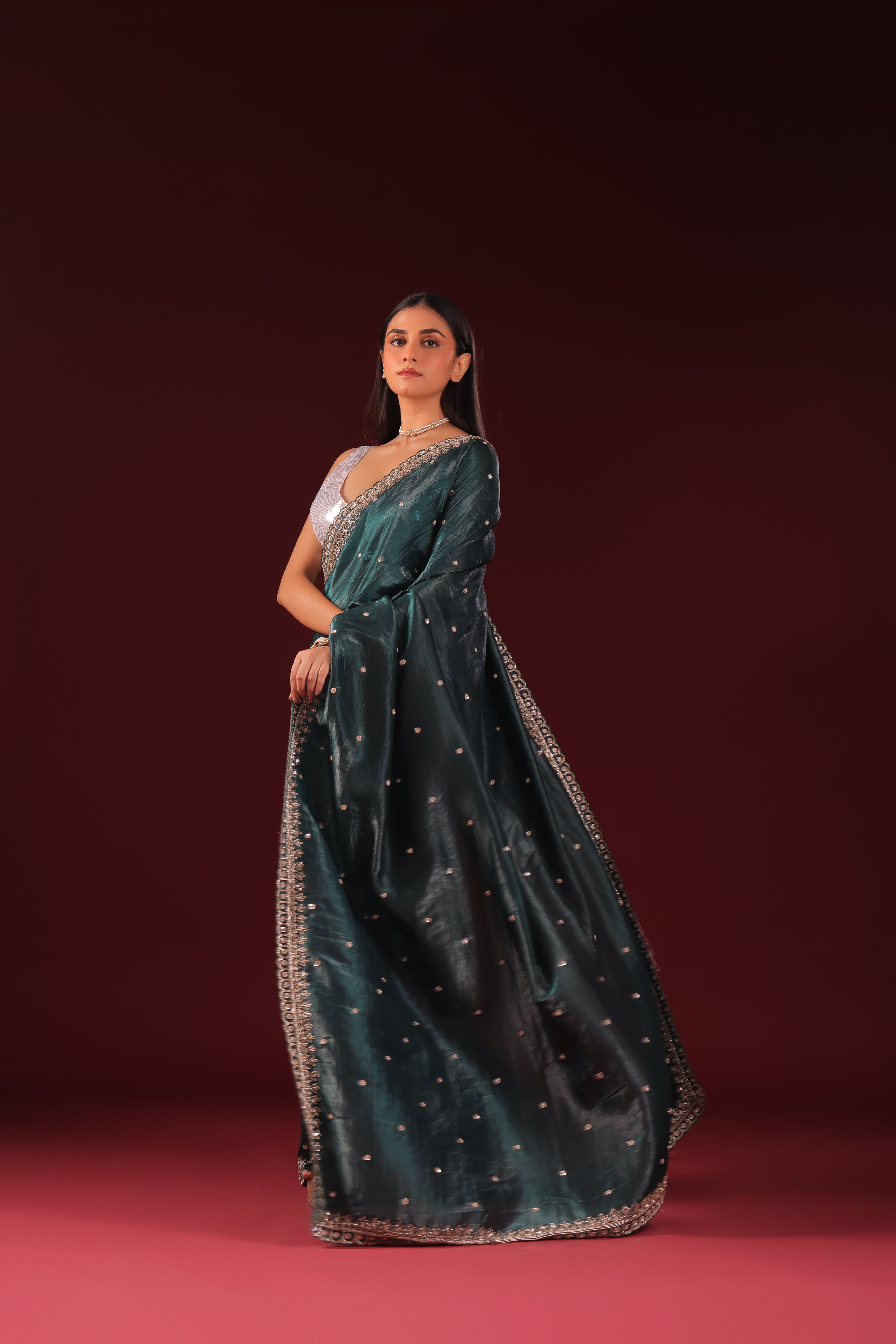 Crush Satin Zardosi Work