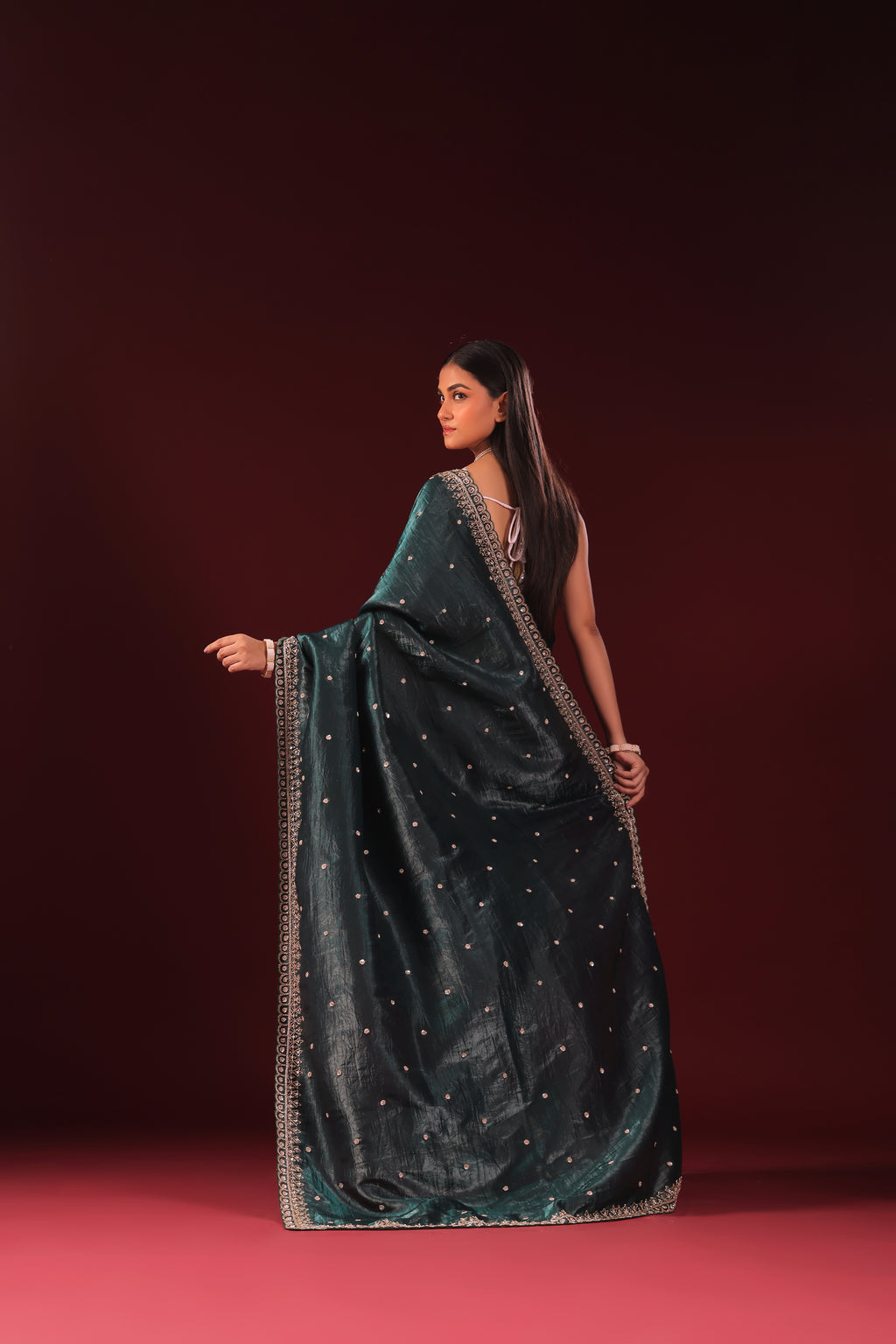 Crush Satin Zardosi Work