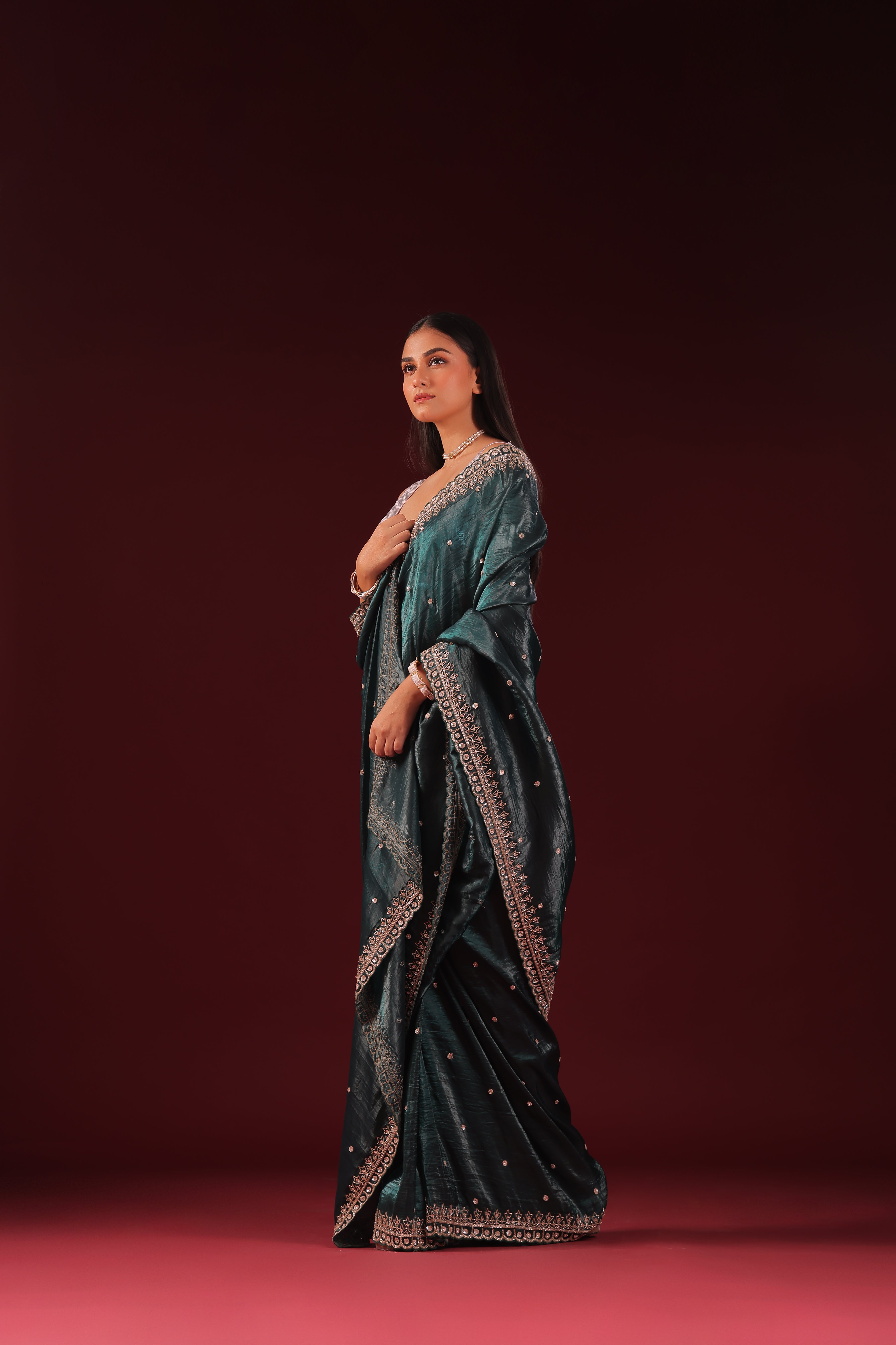 Crush Satin Zardosi Work