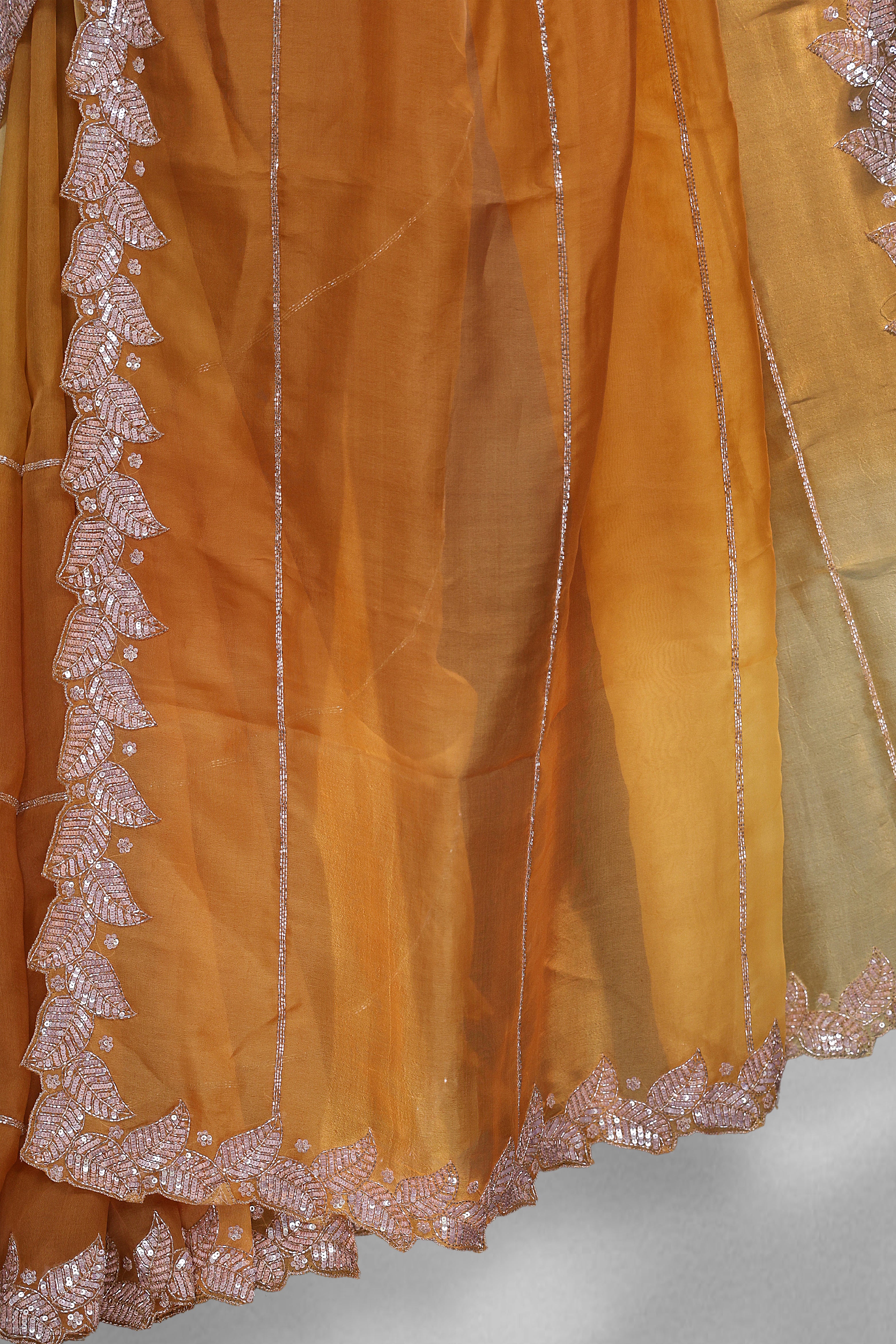 Organza Shaded Zardosi Work