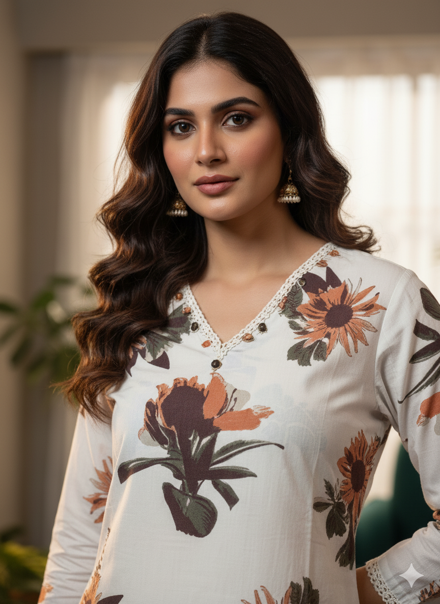 Cotton 2PC Kurti Set