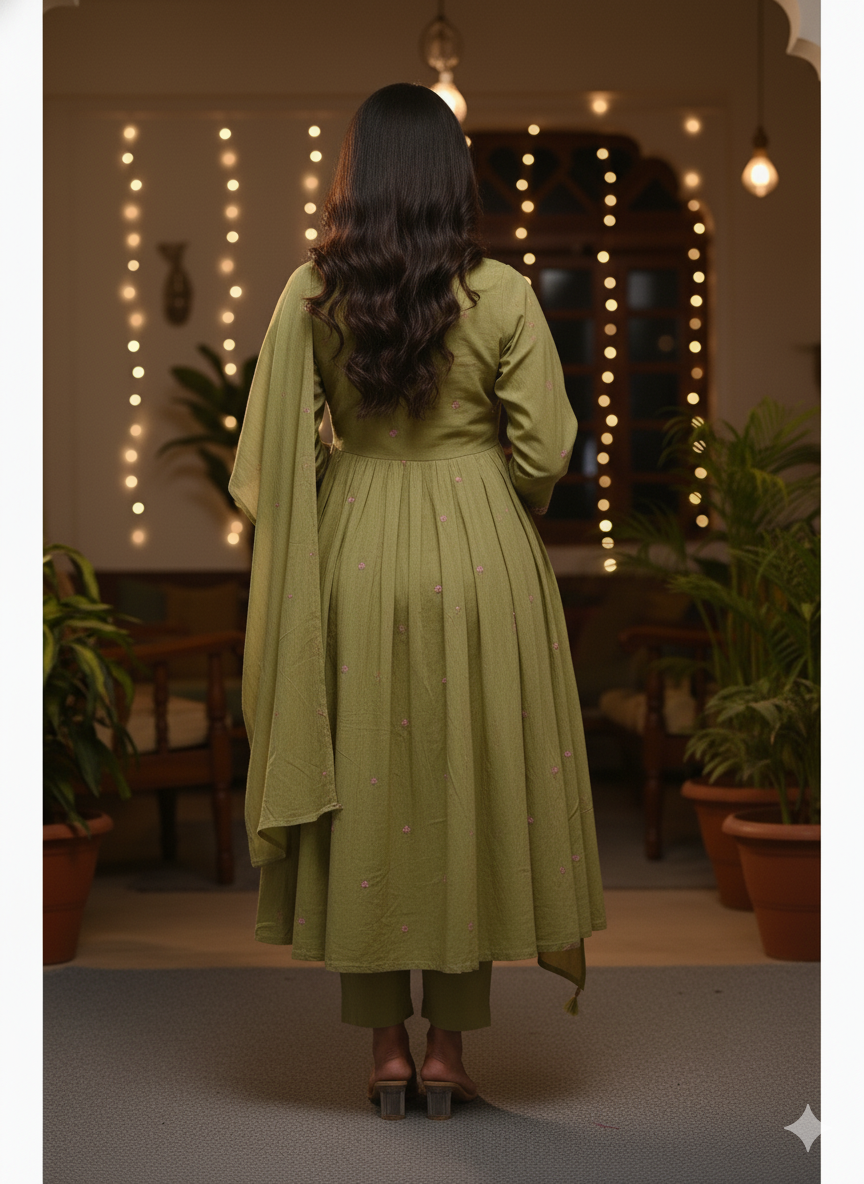 Cotton 3PC Kurti Set