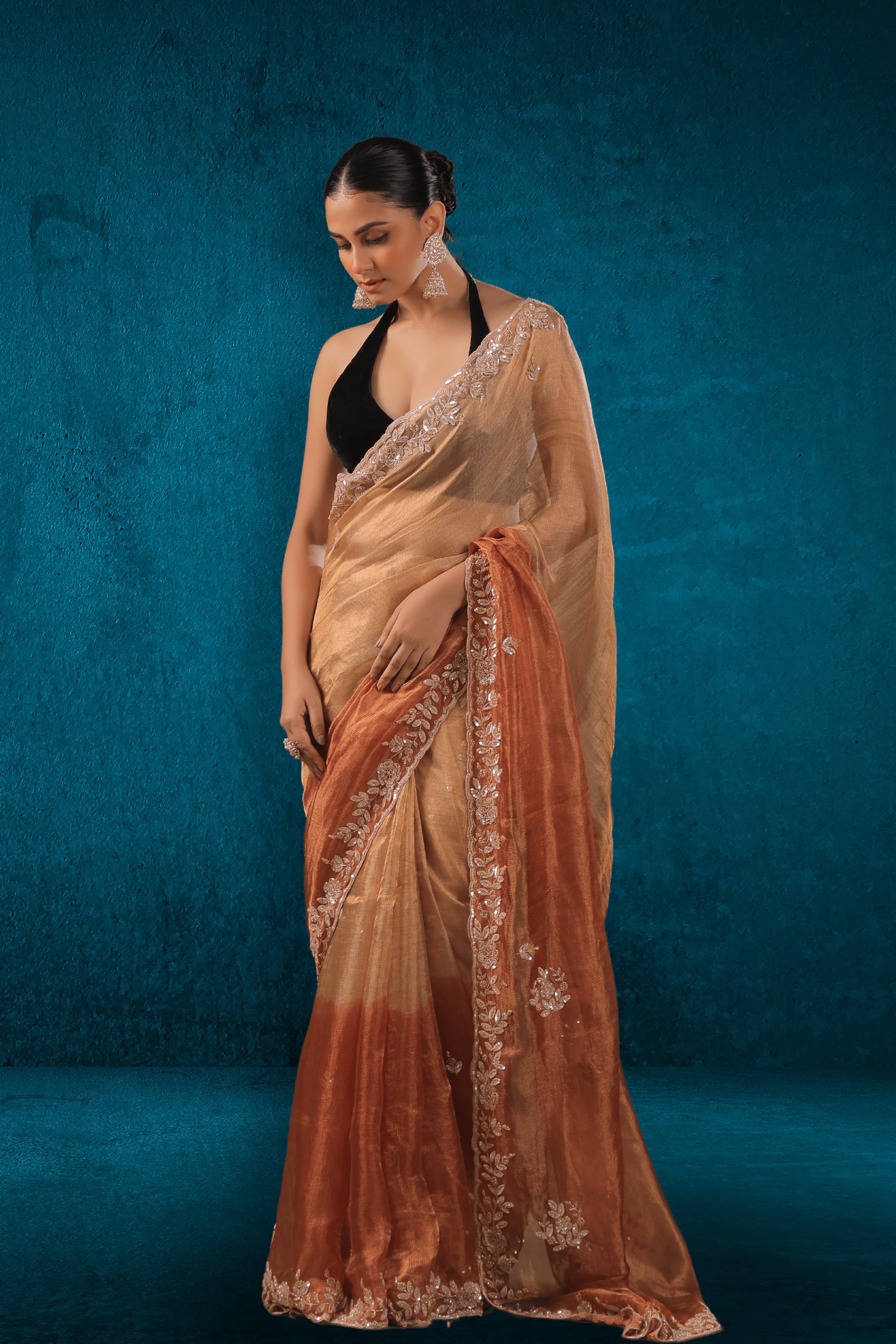 Shaded Tissue Zardosi Work