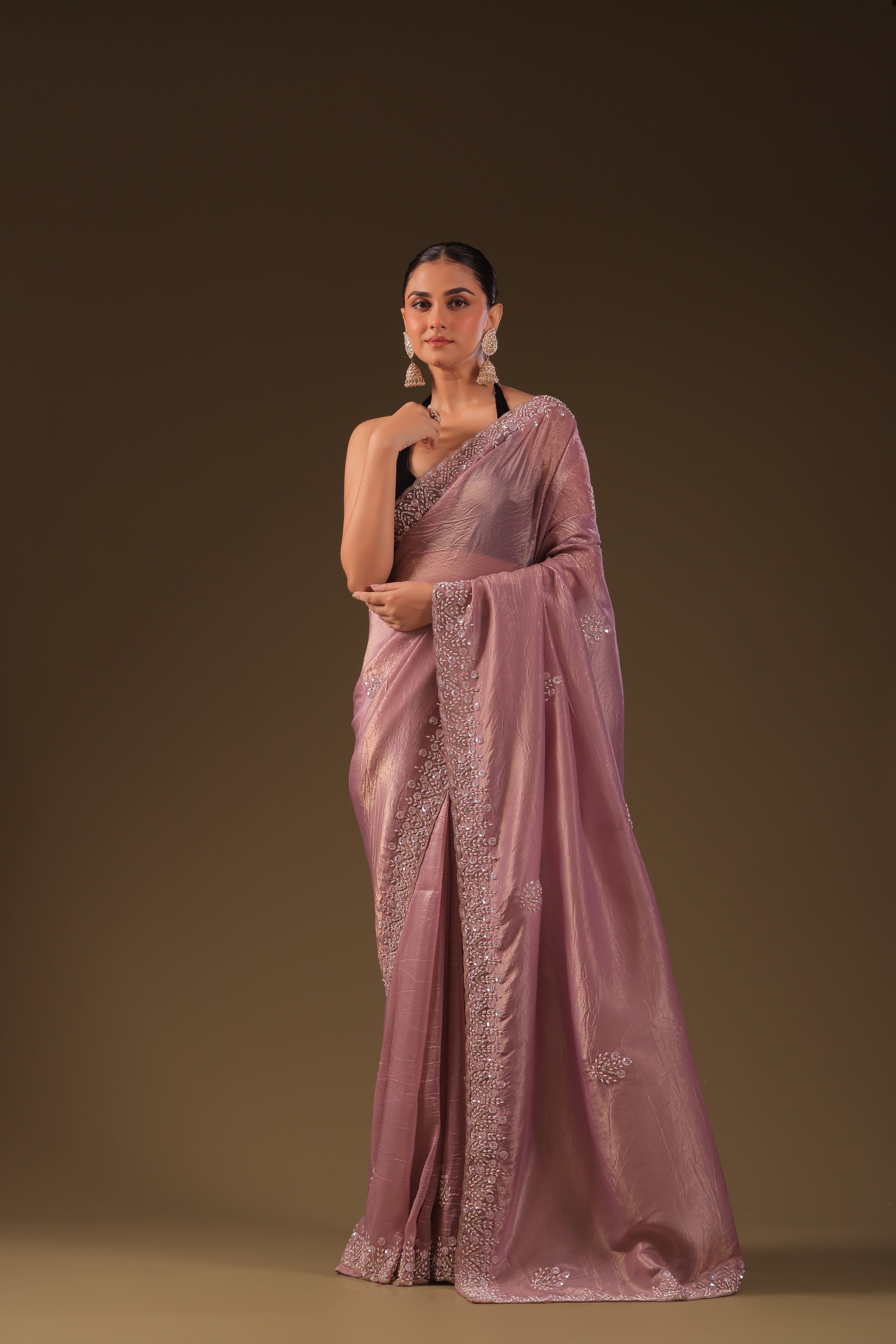 Crush Satin Zardosi Work