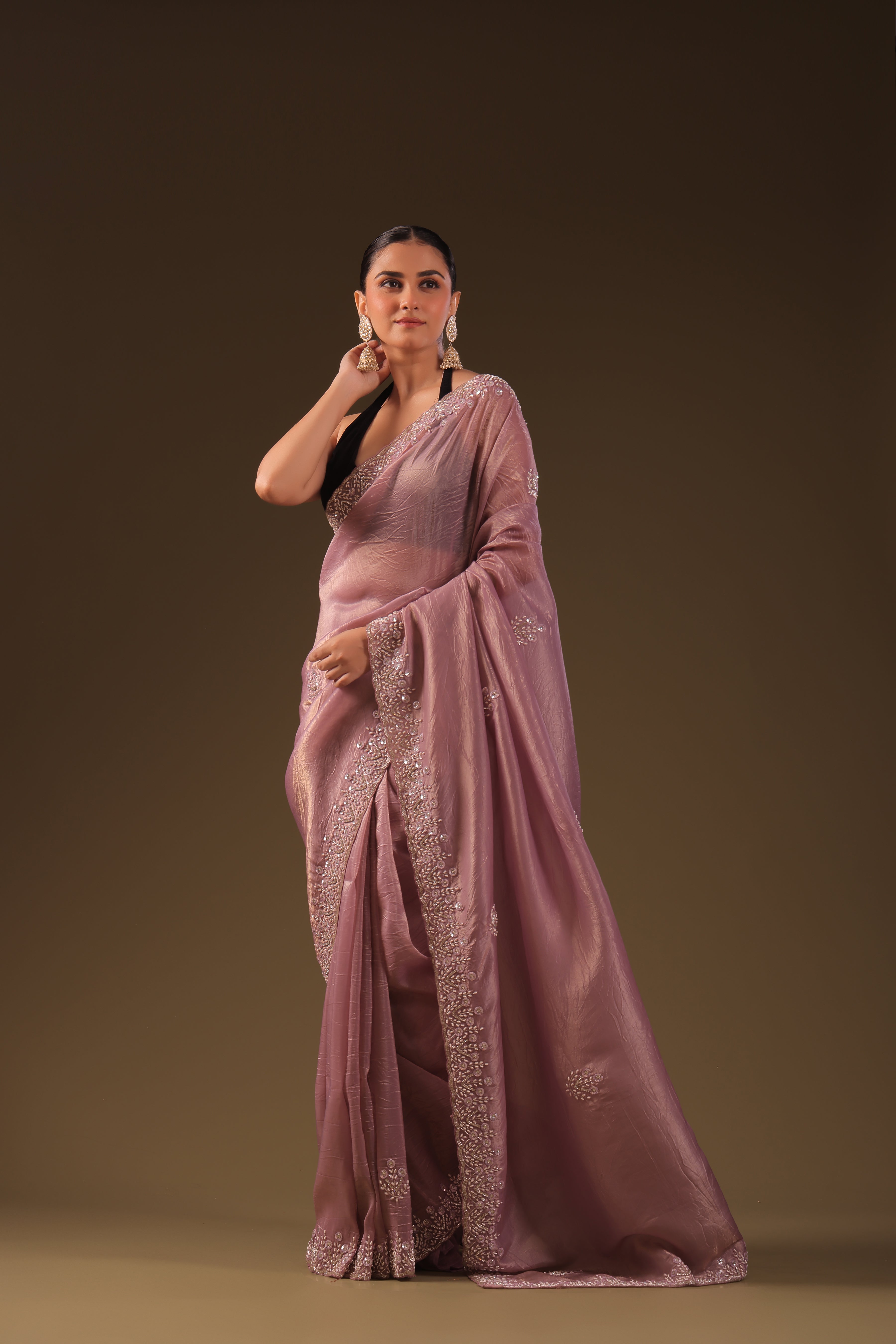 Crush Satin Zardosi Work