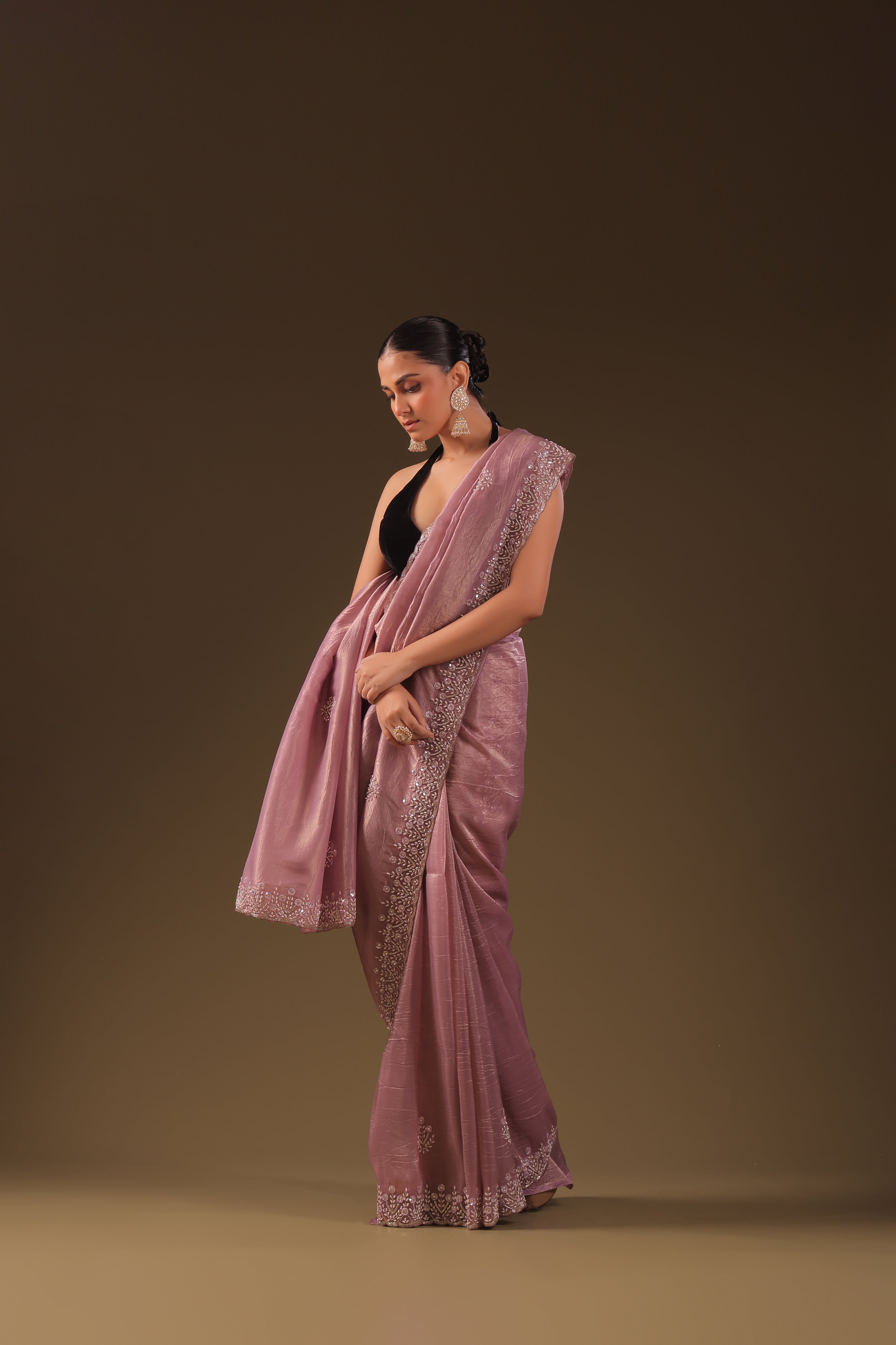 Crush Satin Zardosi Work