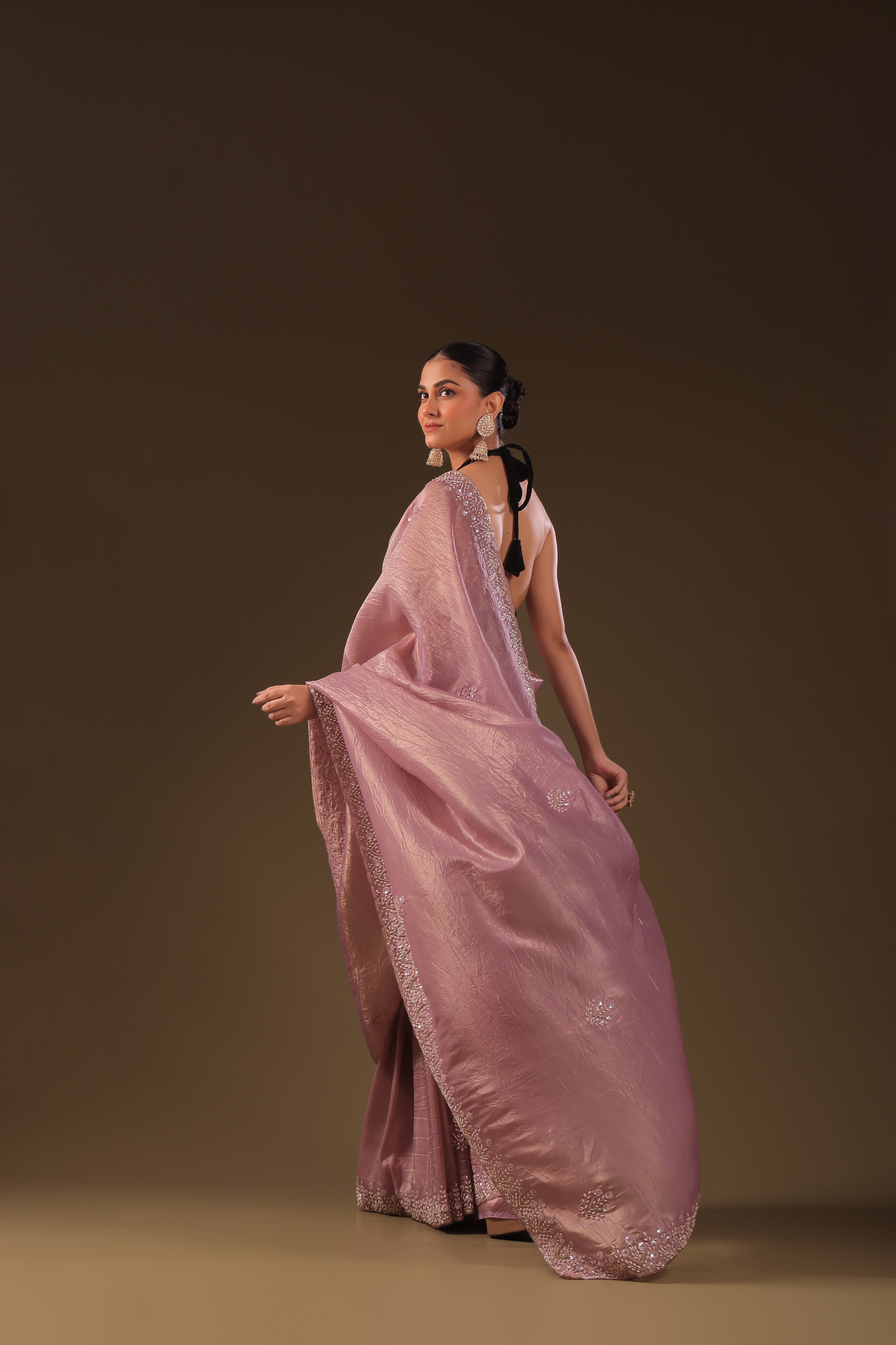 Crush Satin Zardosi Work