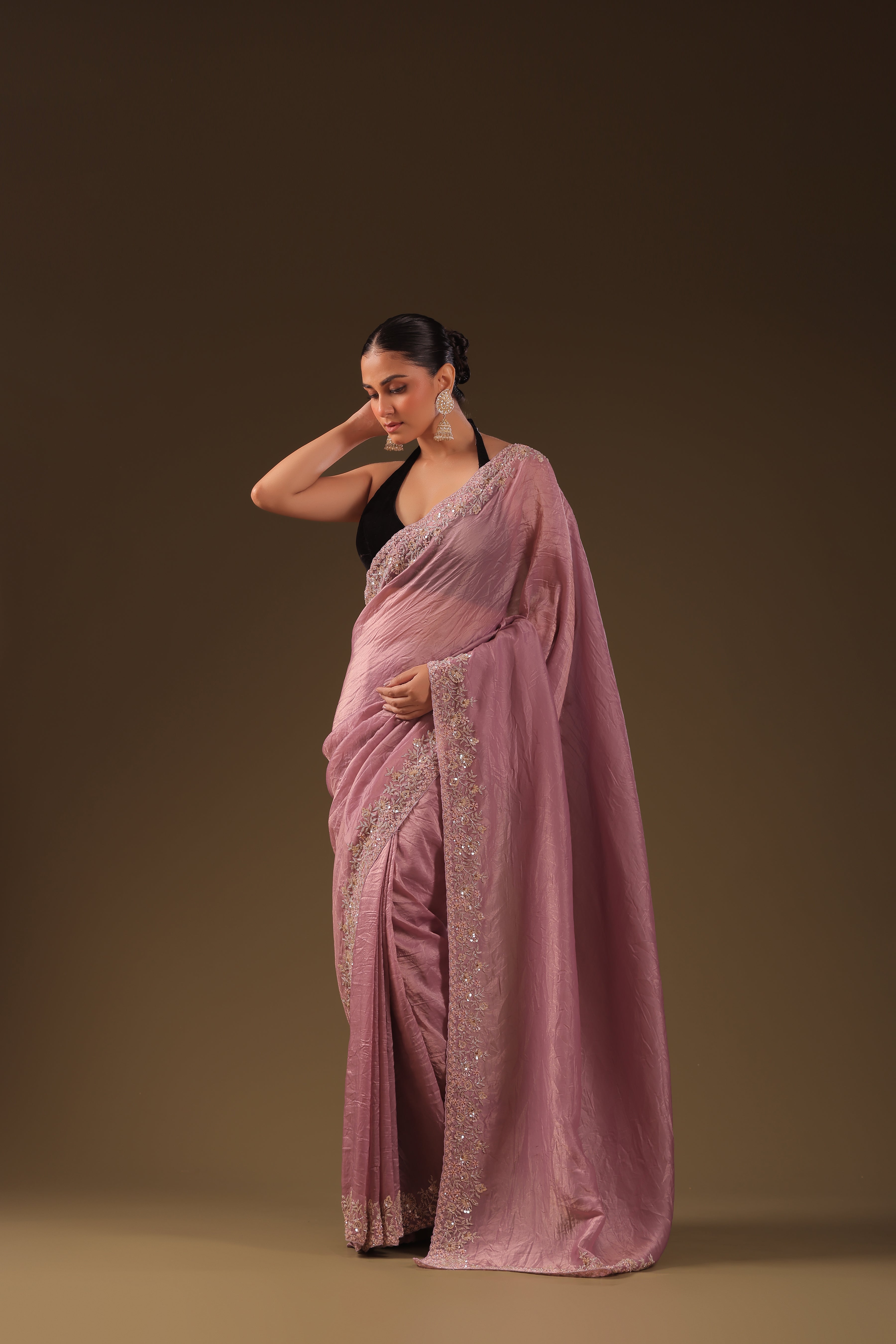 Crush Satin Zardosi Work