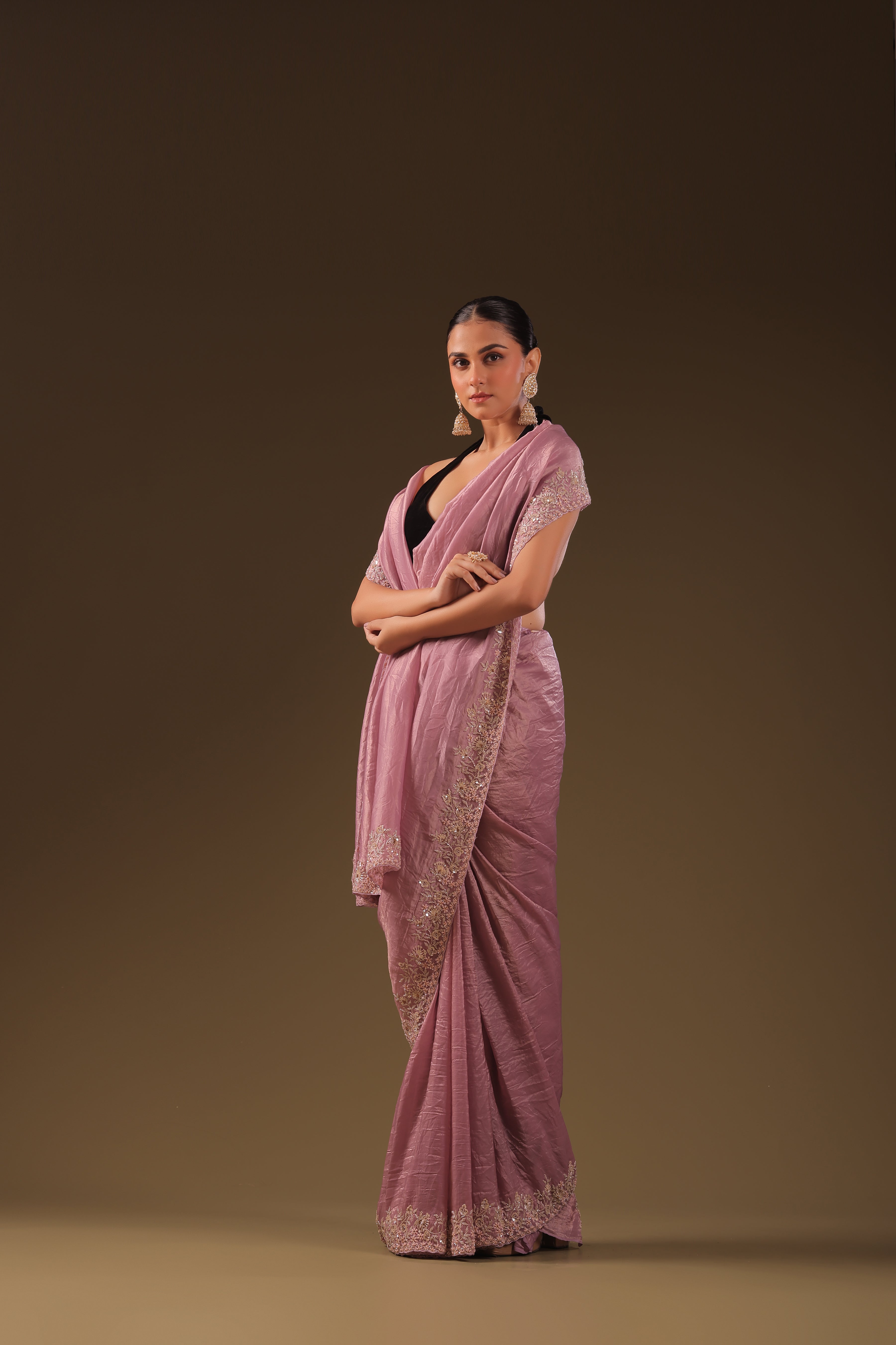 Crush Satin Zardosi Work