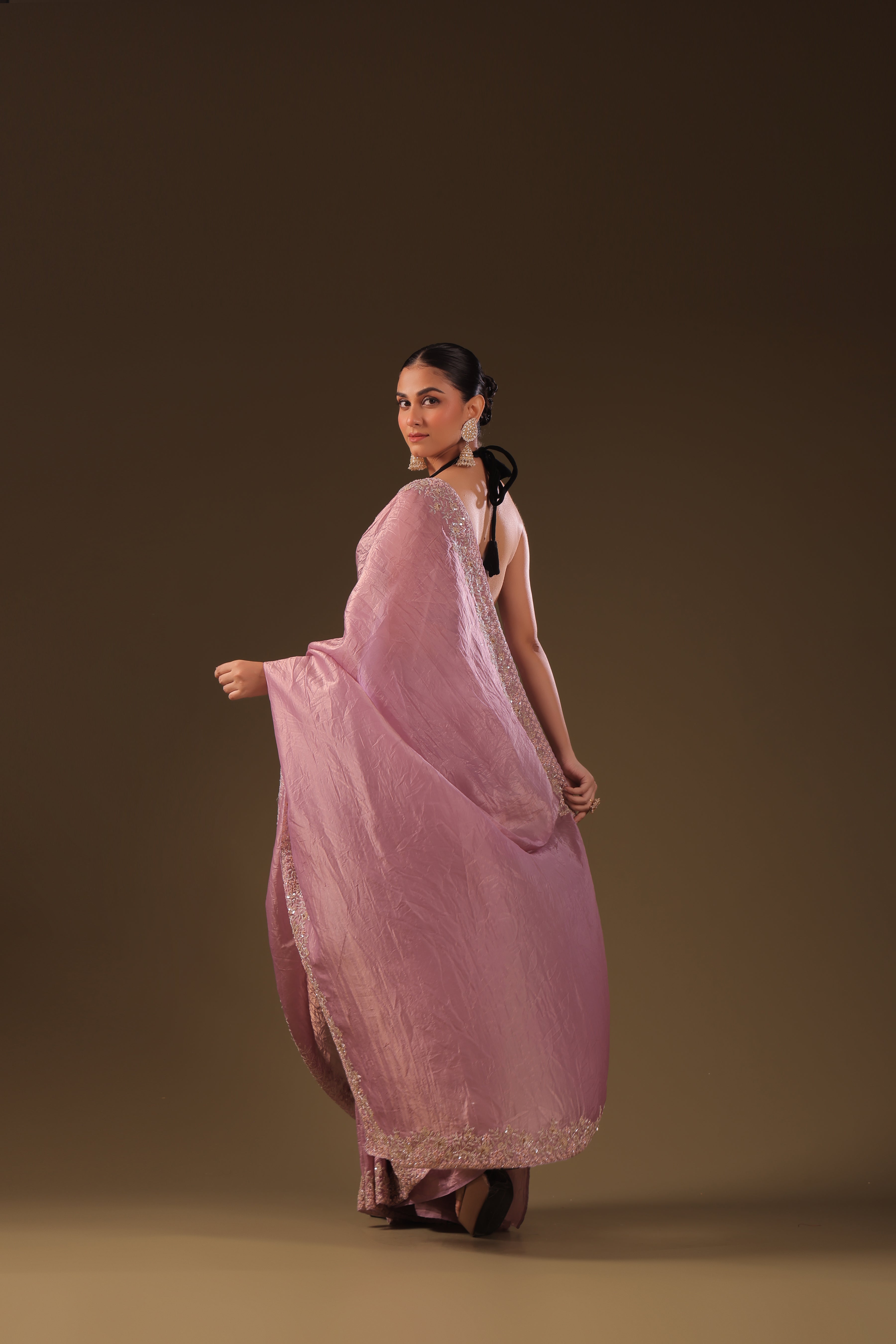 Crush Satin Zardosi Work