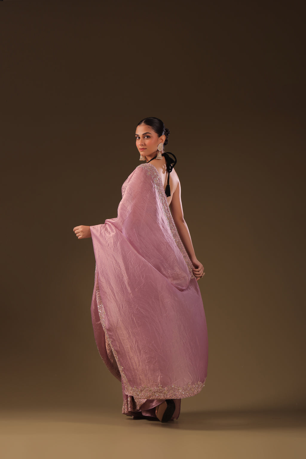 Crush Satin Zardosi Work