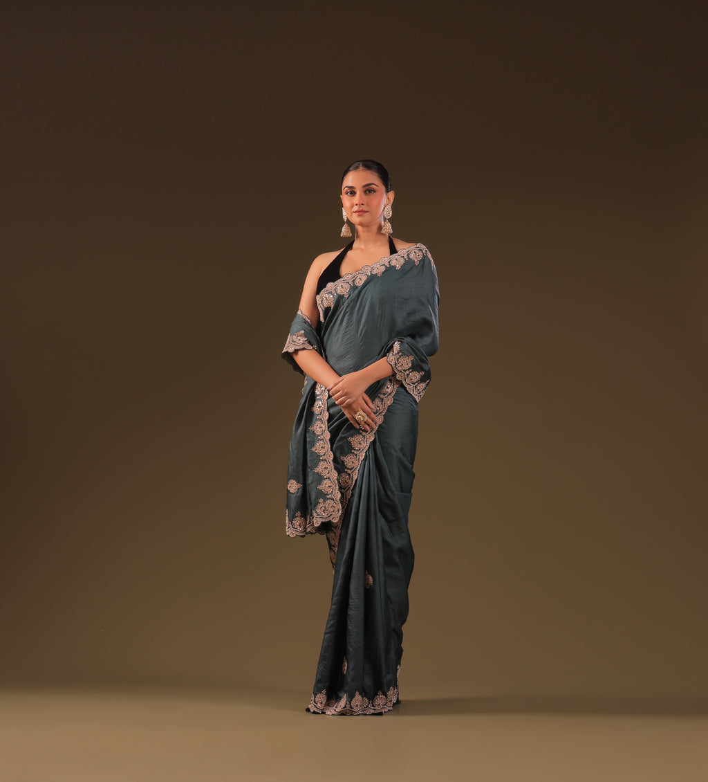 Tussar Zardosi Work