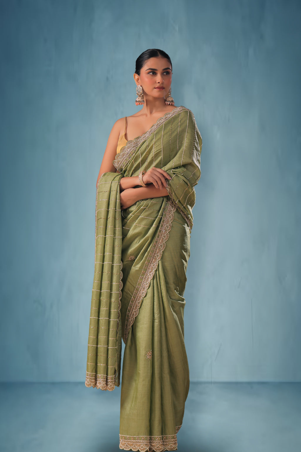 Tussar Zardosi Work