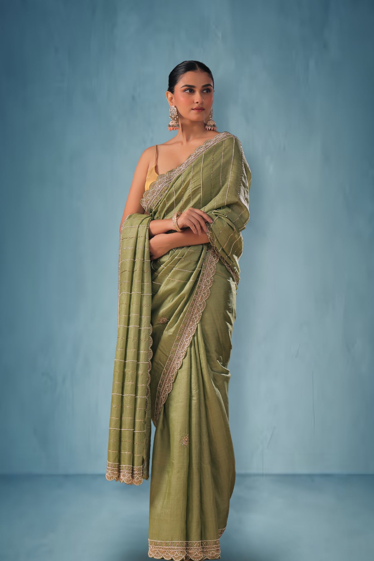 Tussar Zardosi Work