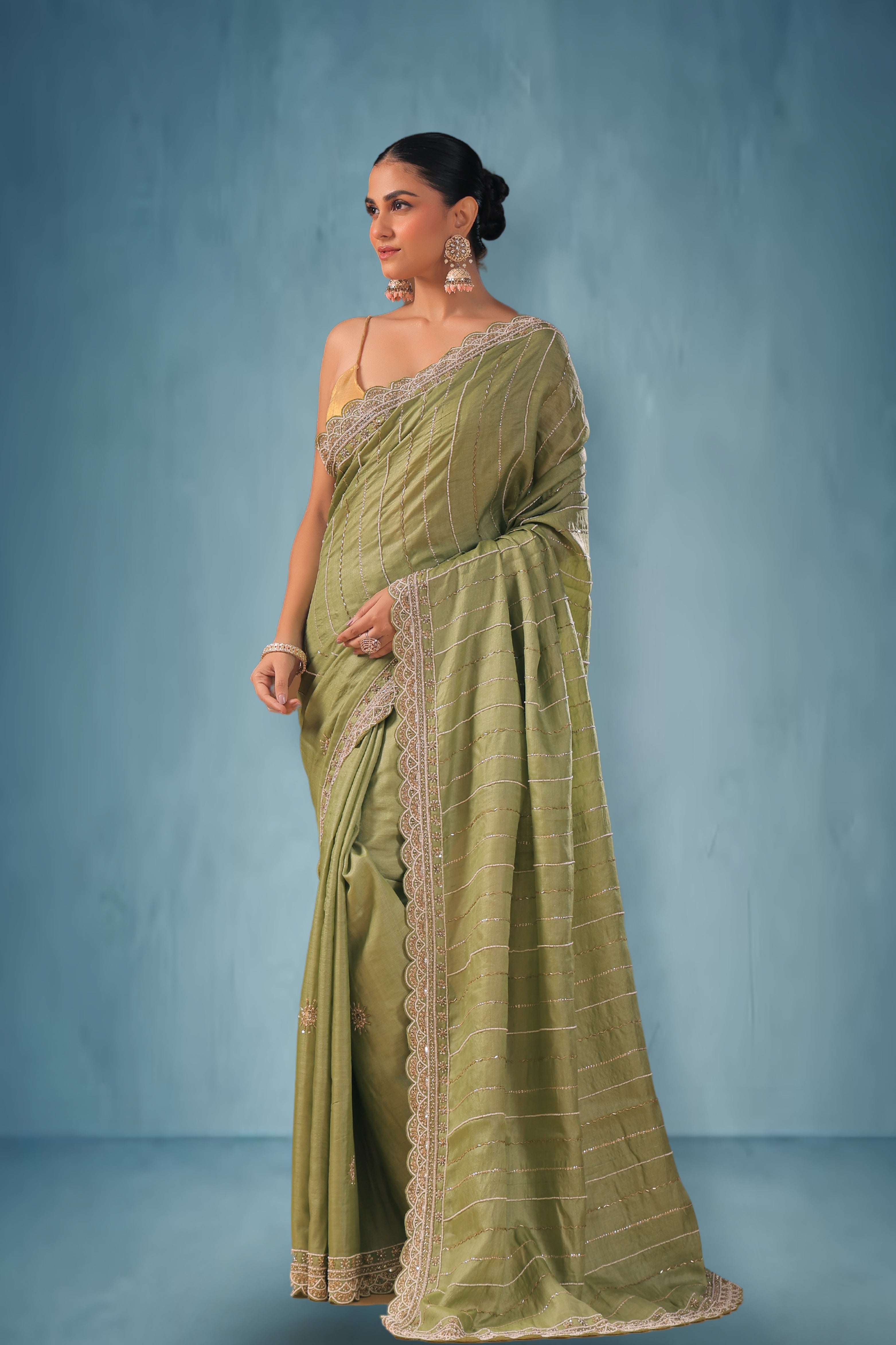 Tussar Zardosi Work