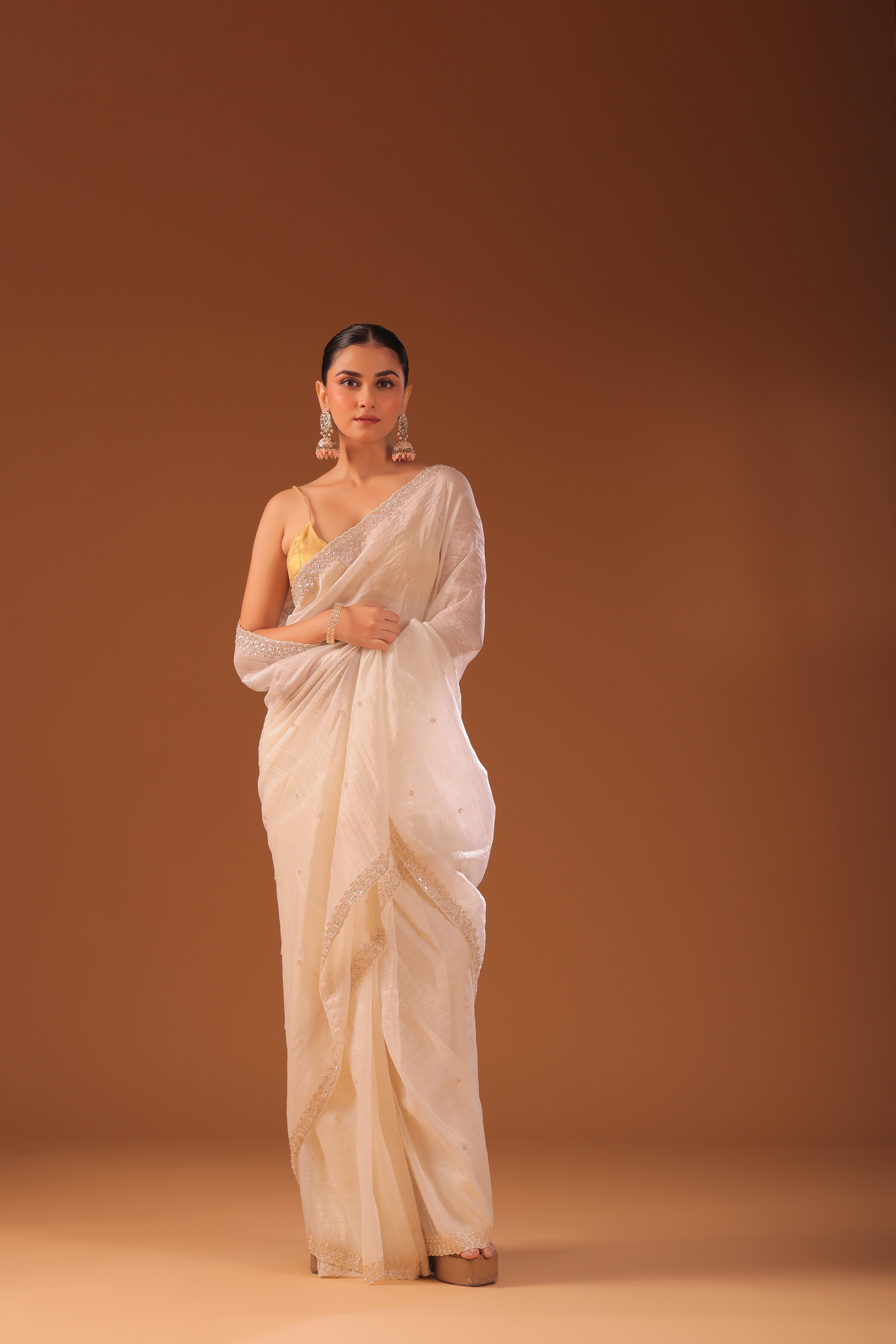 Crush Satin Zardosi Work