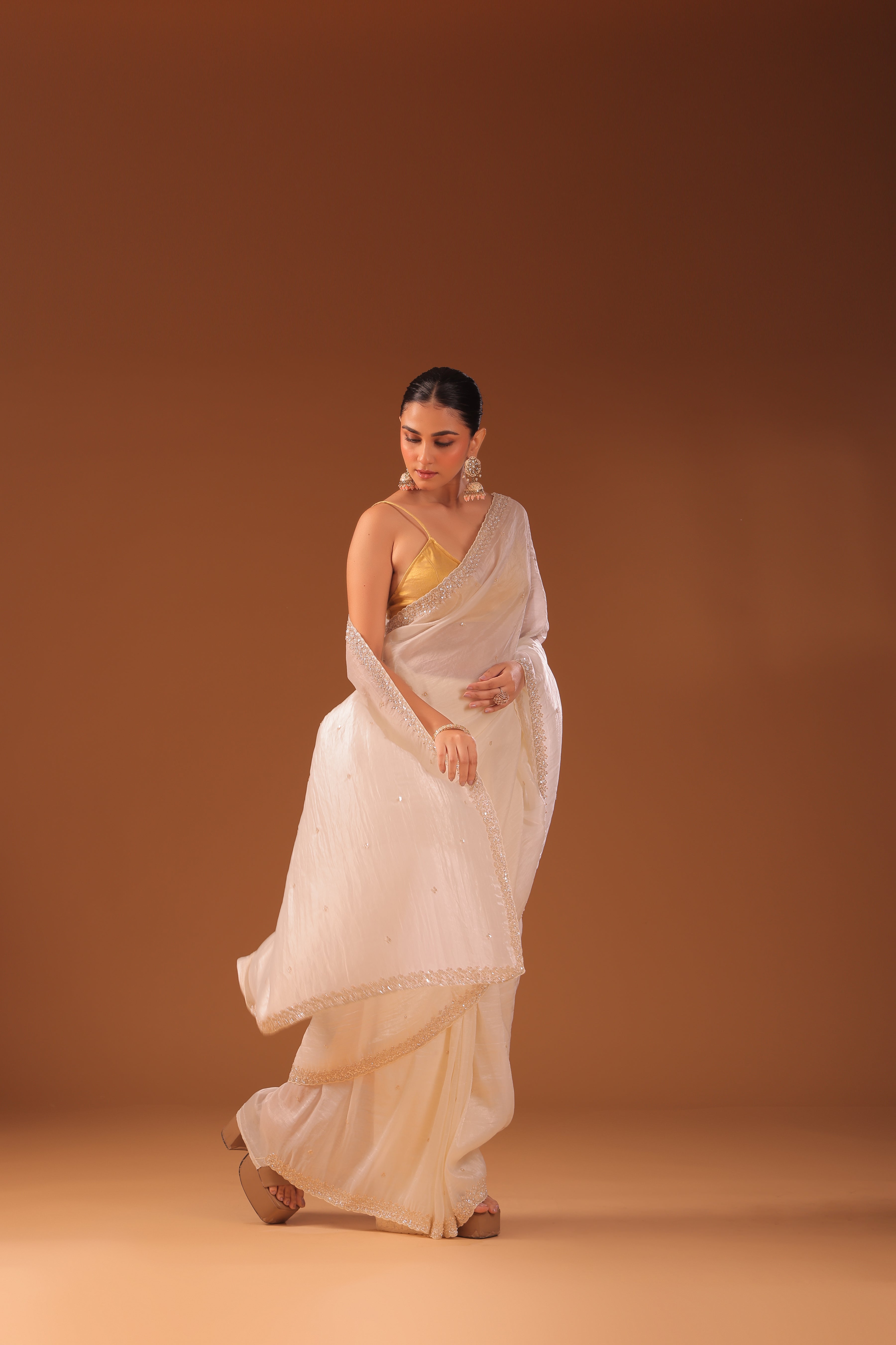 Crush Satin Zardosi Work