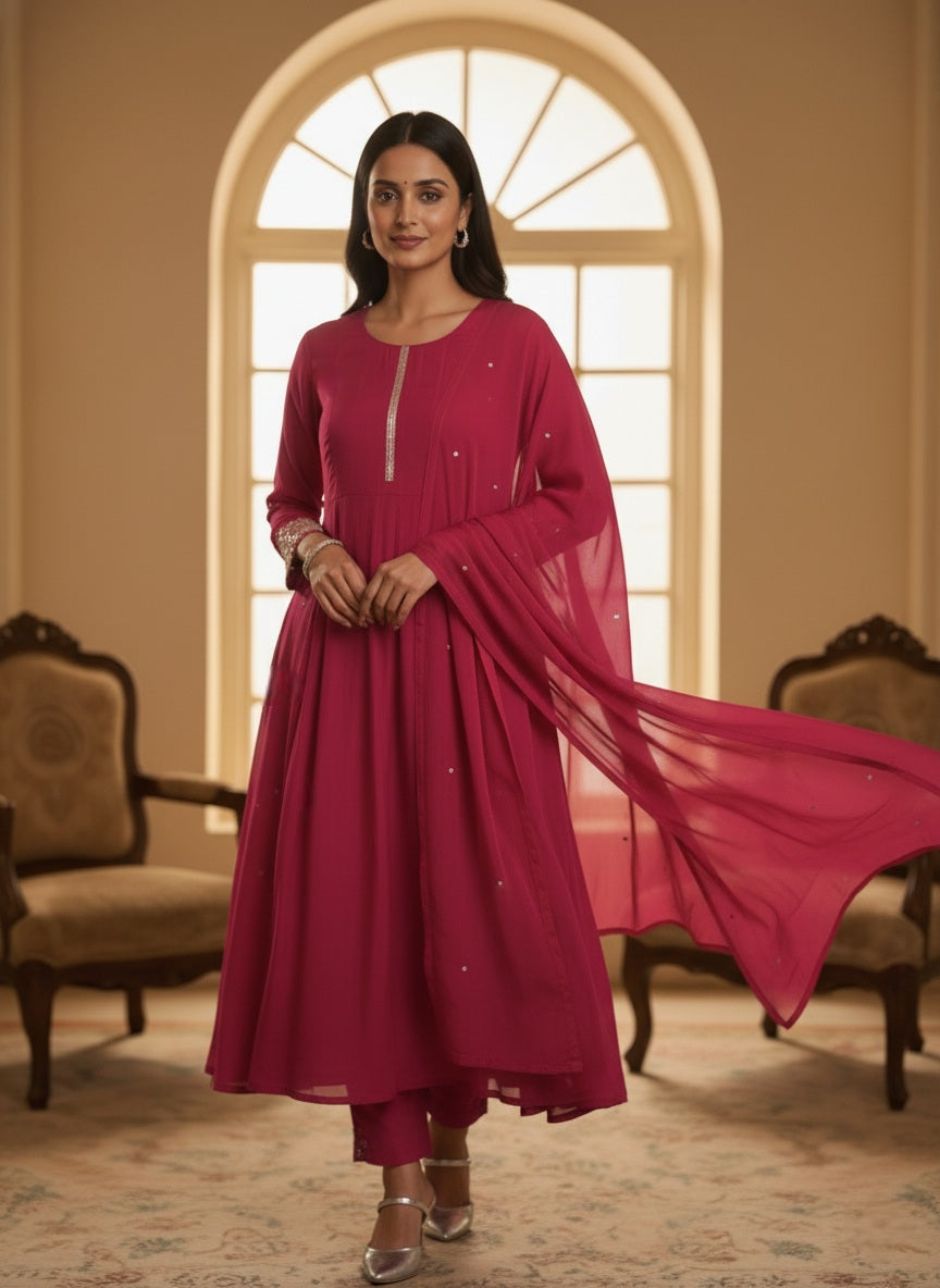 Chiffon 3PC Kurti Set