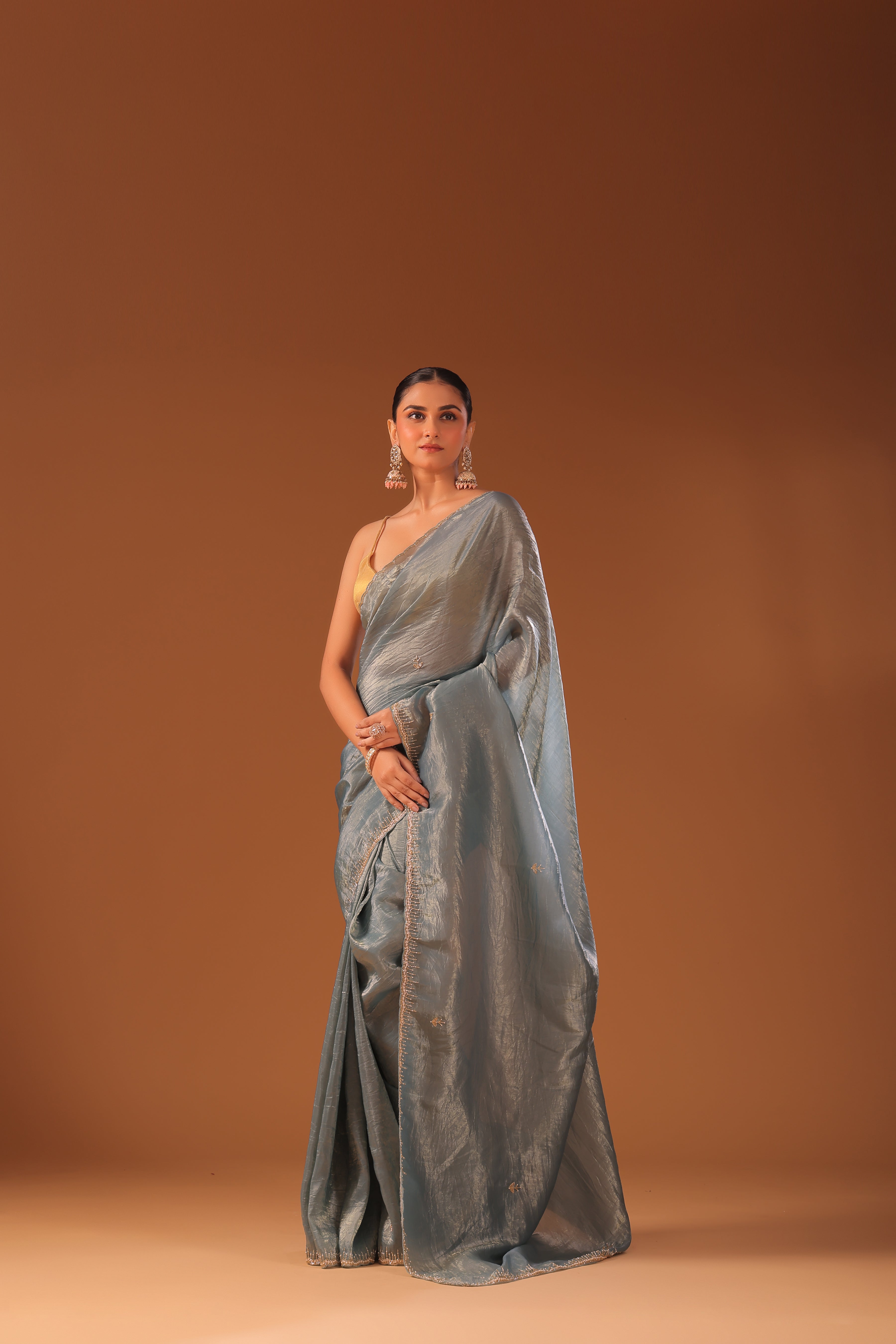 Crush Satin Cutdana Work