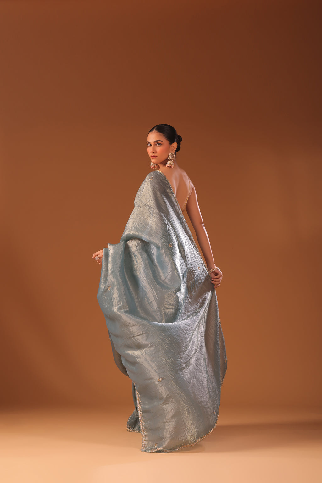 Crush Satin Cutdana Work