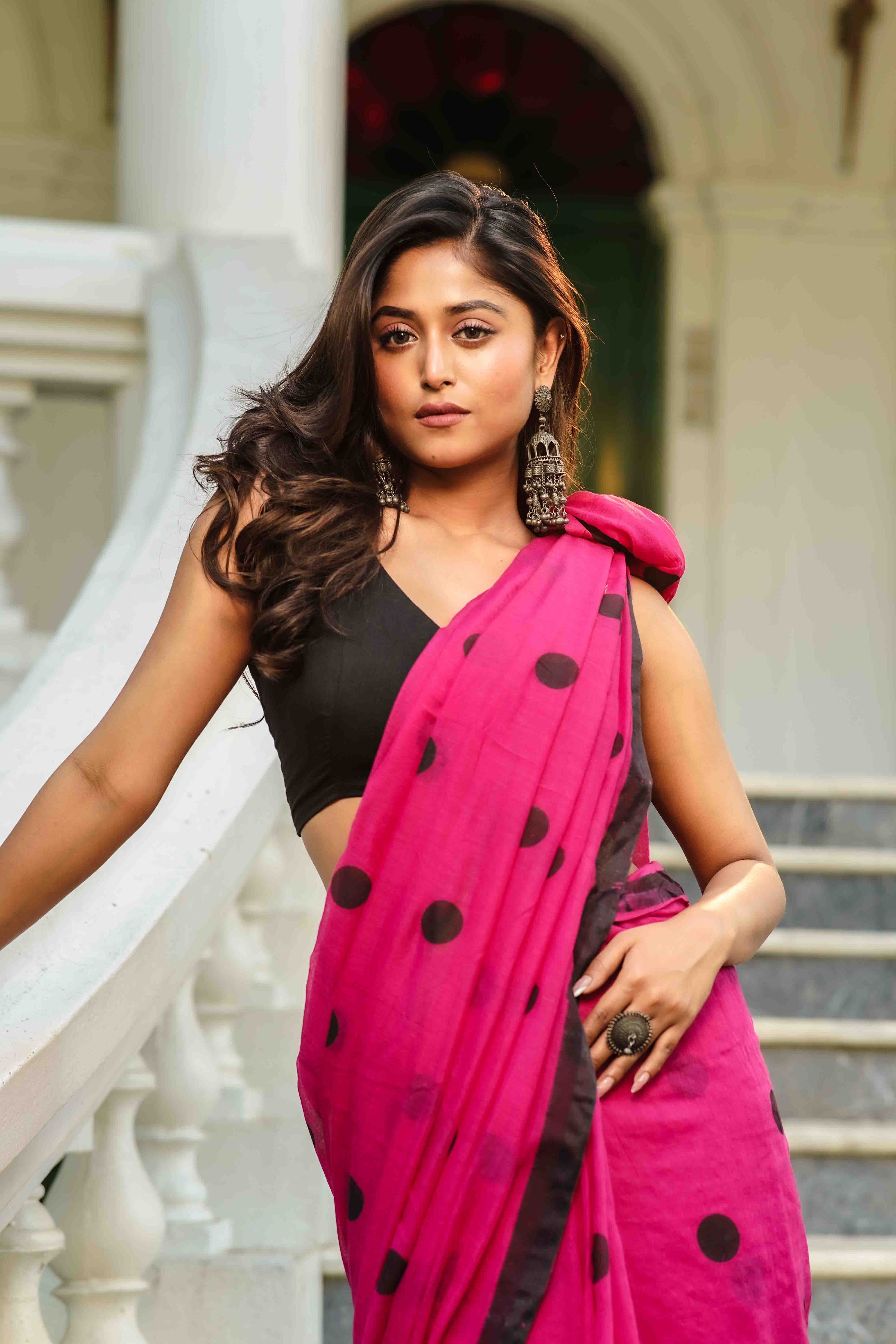 Rani Cotton Saree With Blouse Piece