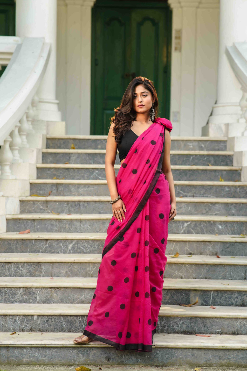 Rani Cotton Saree With Blouse Piece