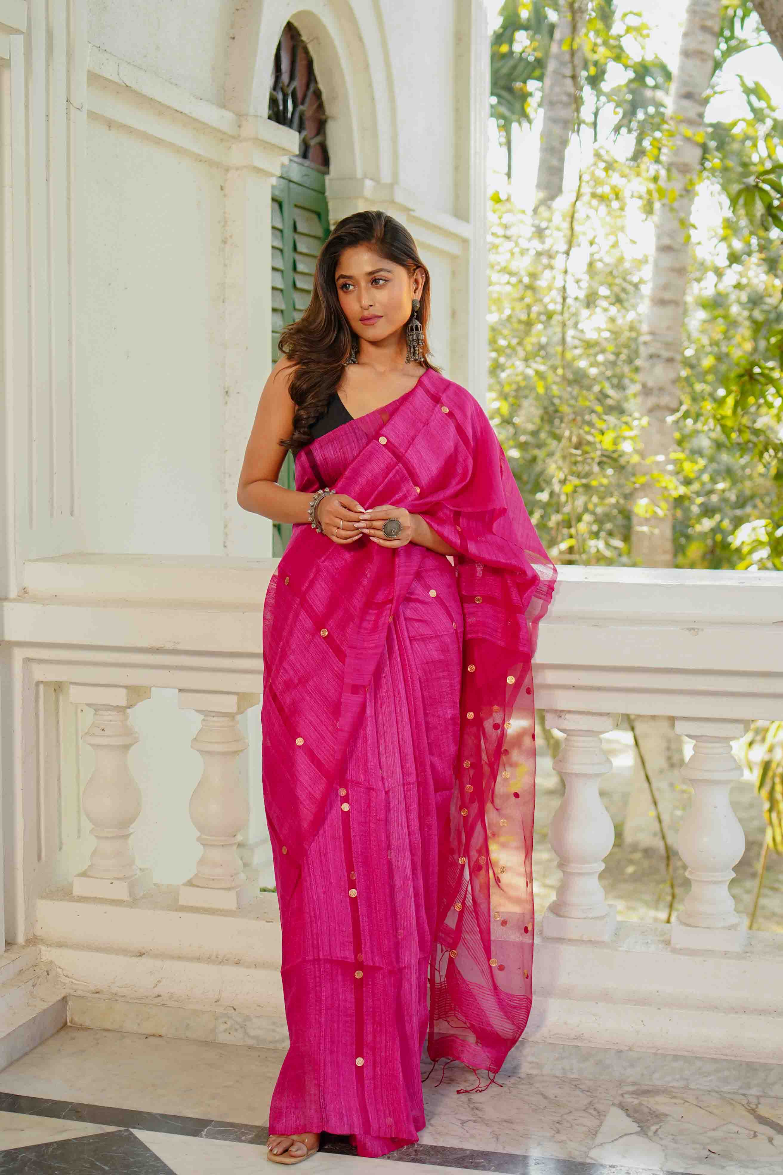 Rani Matka Saree With Blouse Piece