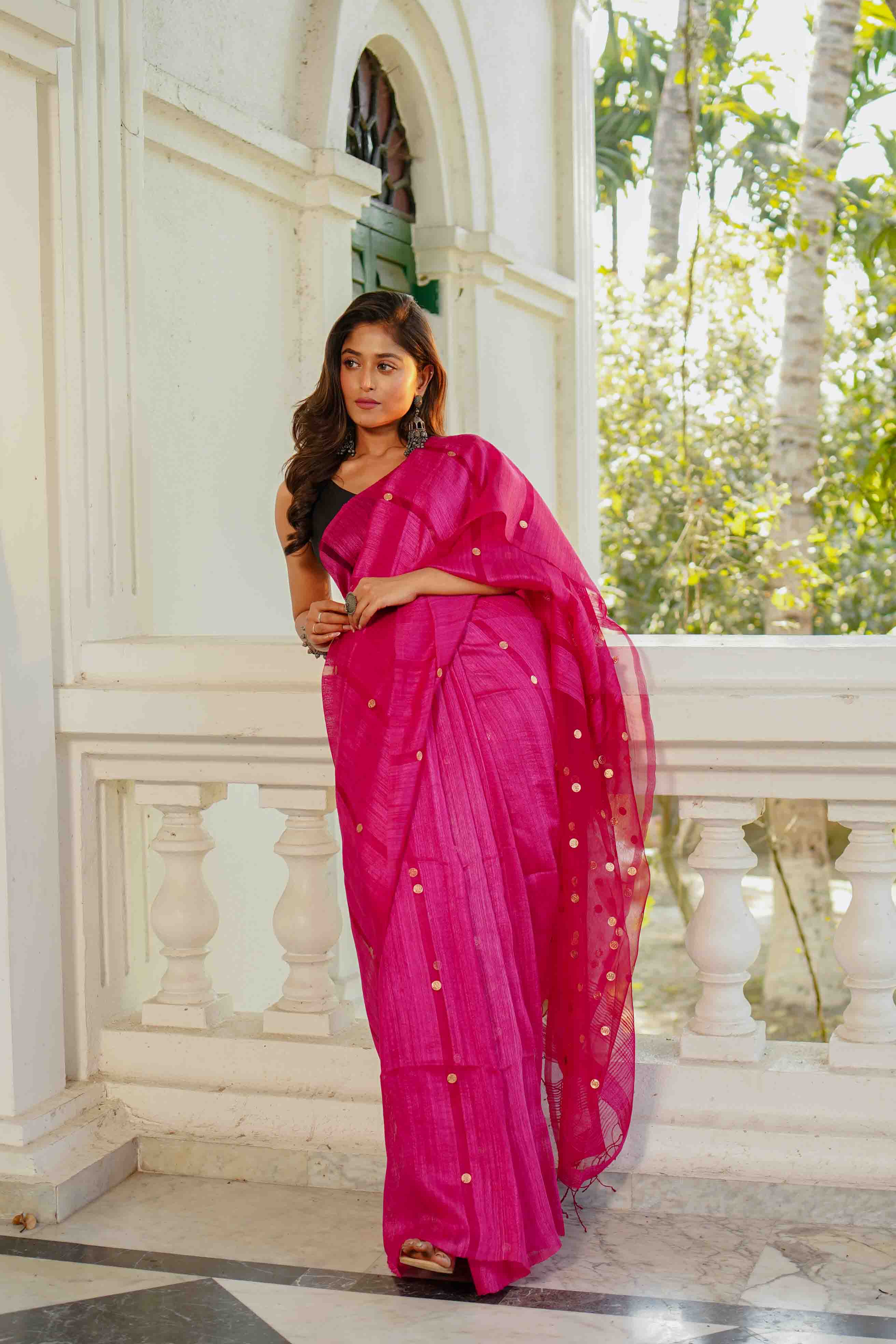 Rani Matka Saree With Blouse Piece