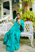 Till Green Tussar Saree With Blouse Piece