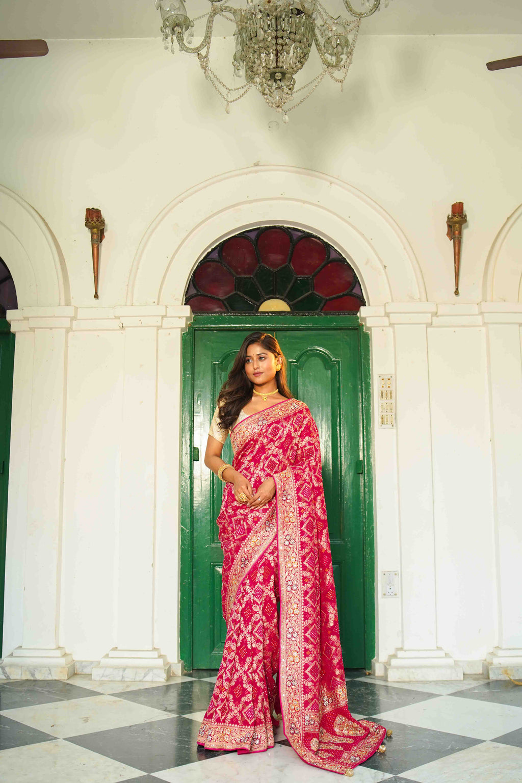Rani Blended Khaddi Saree With Blouse Piece