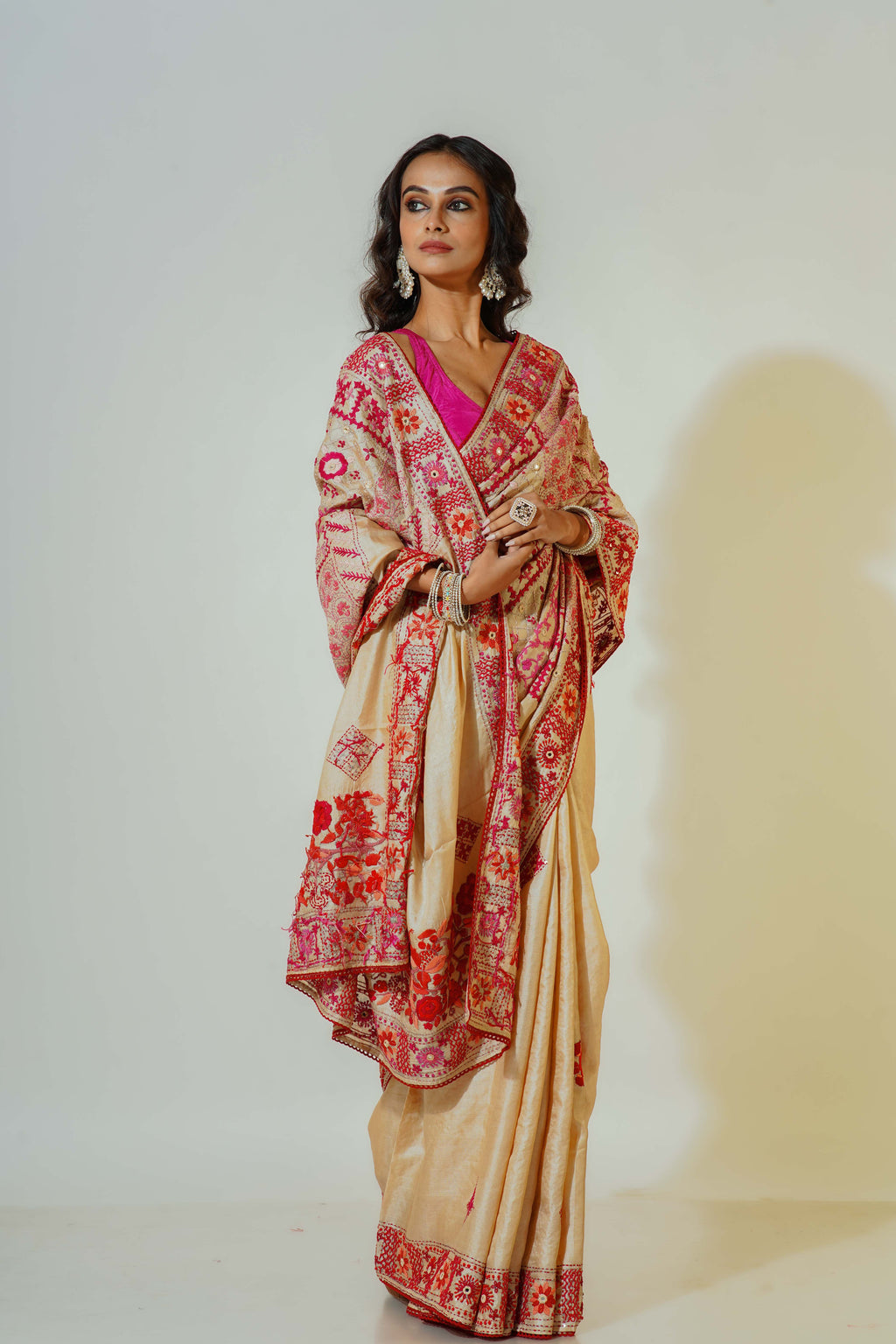 Bengal Tussar Fusion Saree With Blouse Piece