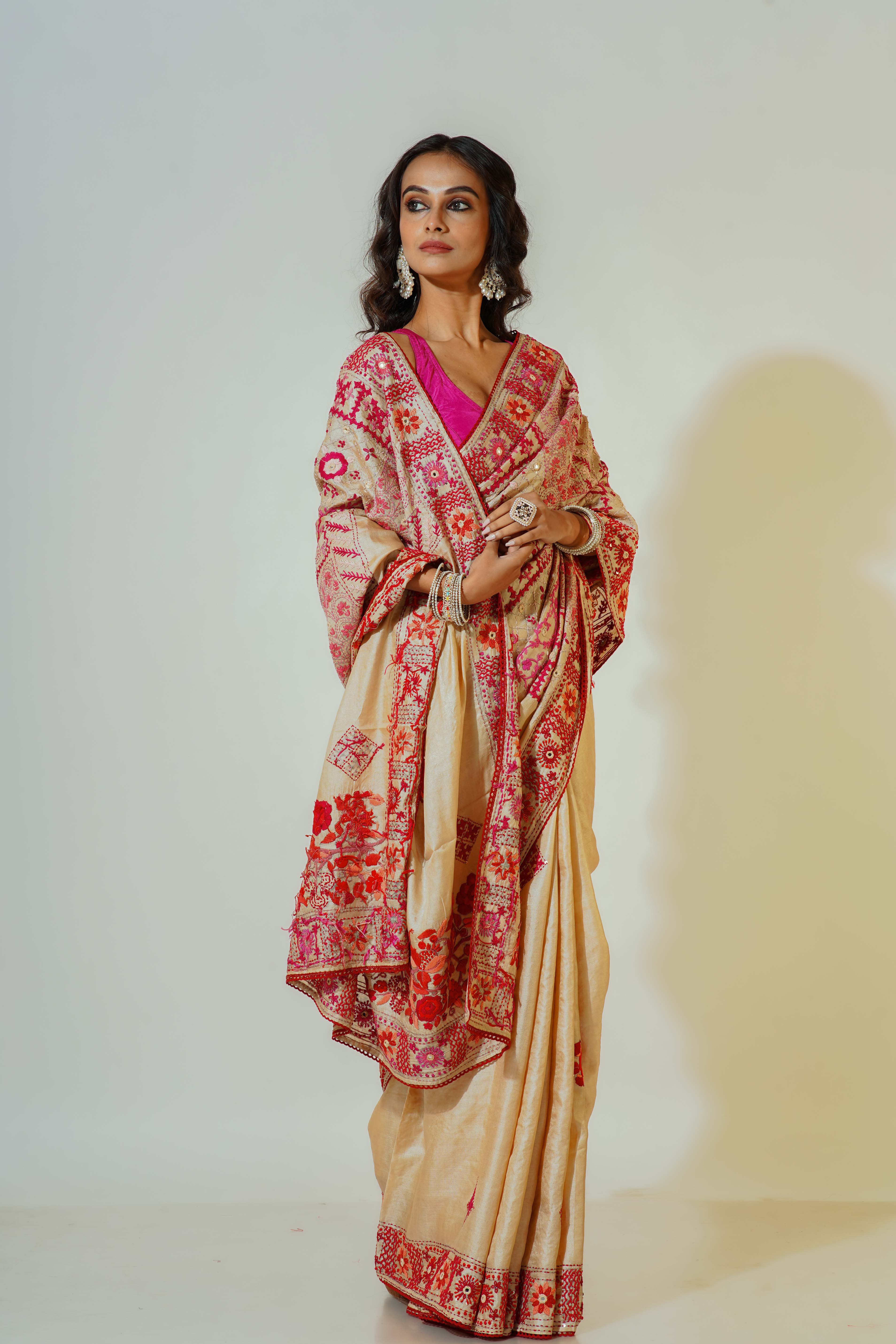Bengal Tussar Fusion Saree With Blouse Piece